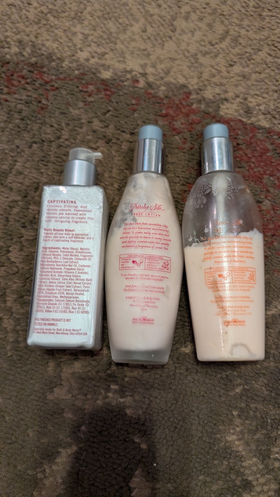 Pure Silk Retired Lot BBW Pearberry Sweet Pea Black Raspberry Vanilla