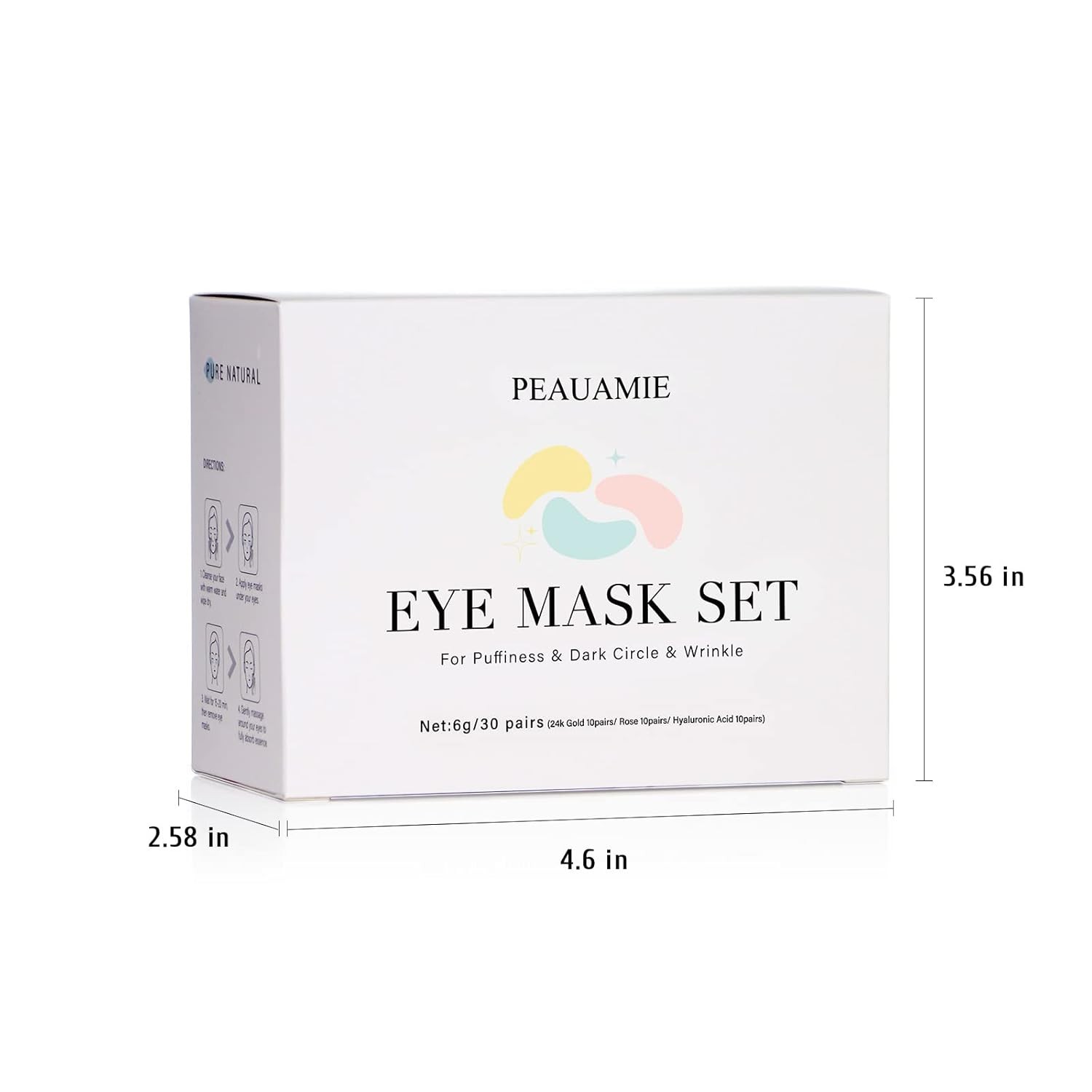PEAUAMIE Under Eye Patches Gold and Hyaluronic Acid for puffy eyes,Rose Eye Mask