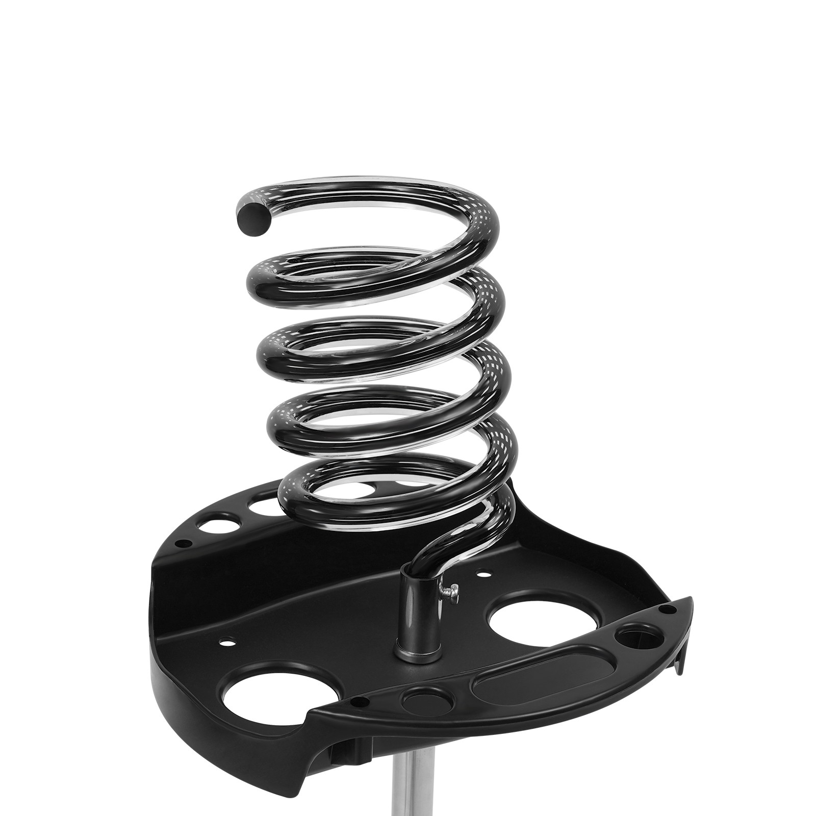 Hair Dryer Stand with Tray & Spiral Holders Freestanding Holder Hands-Free Black