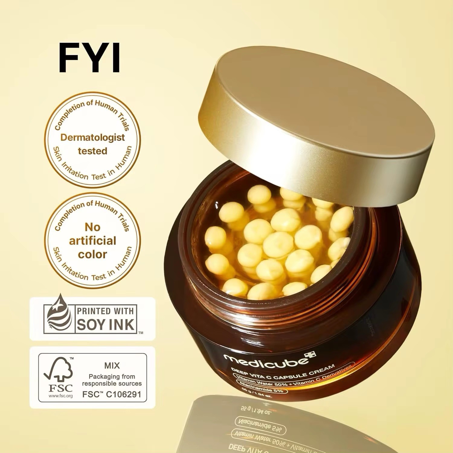 medicube Deep Vita C Capsule Cream Moisturizer w/ Niacinamide 1.94 oz