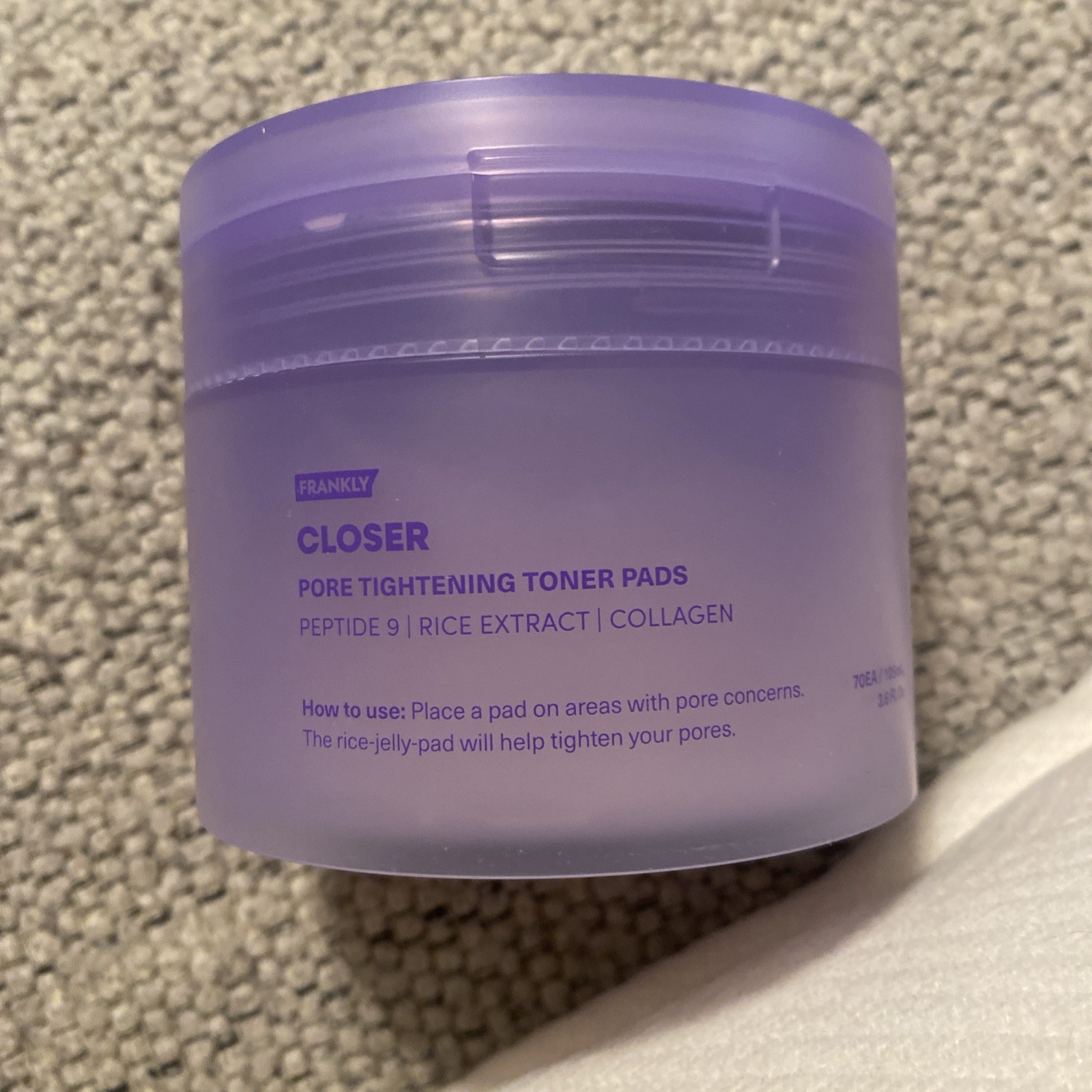 FRANKLY Closer Pore Tightening Toner Pads, 70 Pads, 3.6 fl oz (105 ml) NIB