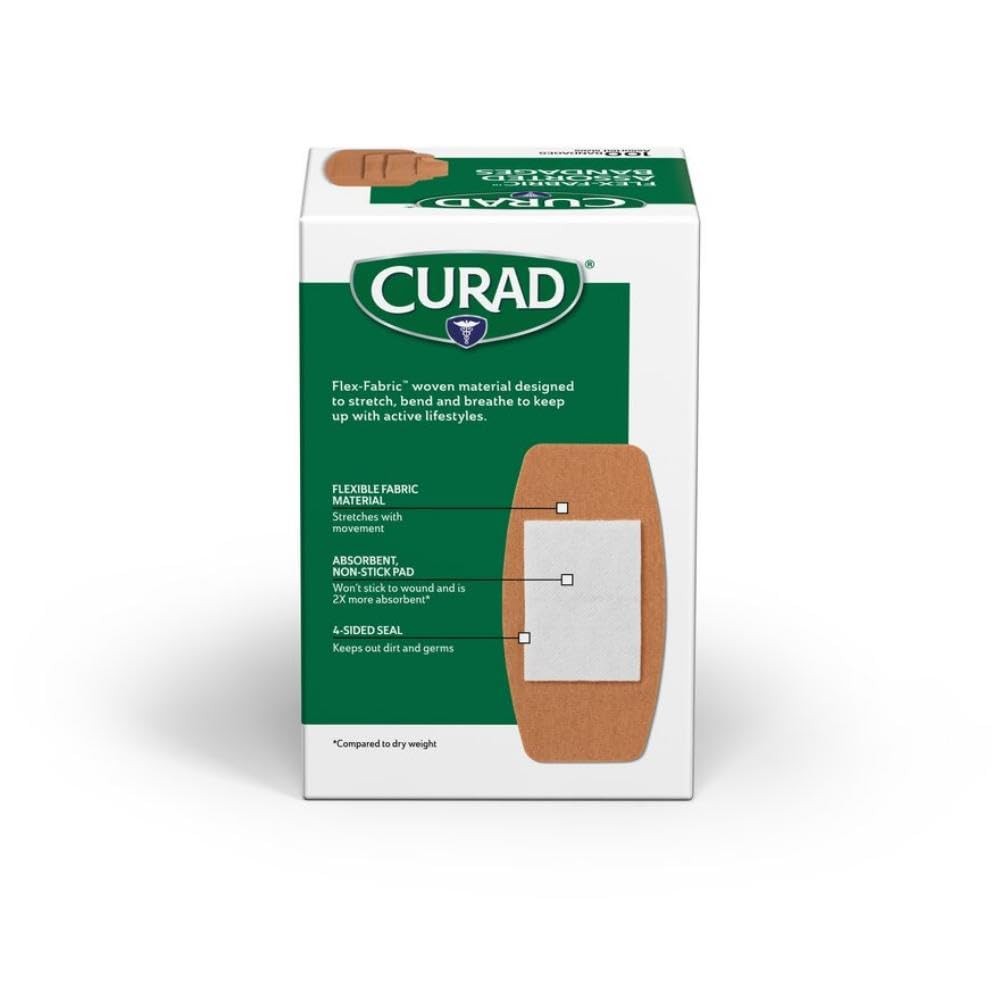 Curad Flex-Fabric Adhesive Bandages Assorted Sizes Durable And Flexible