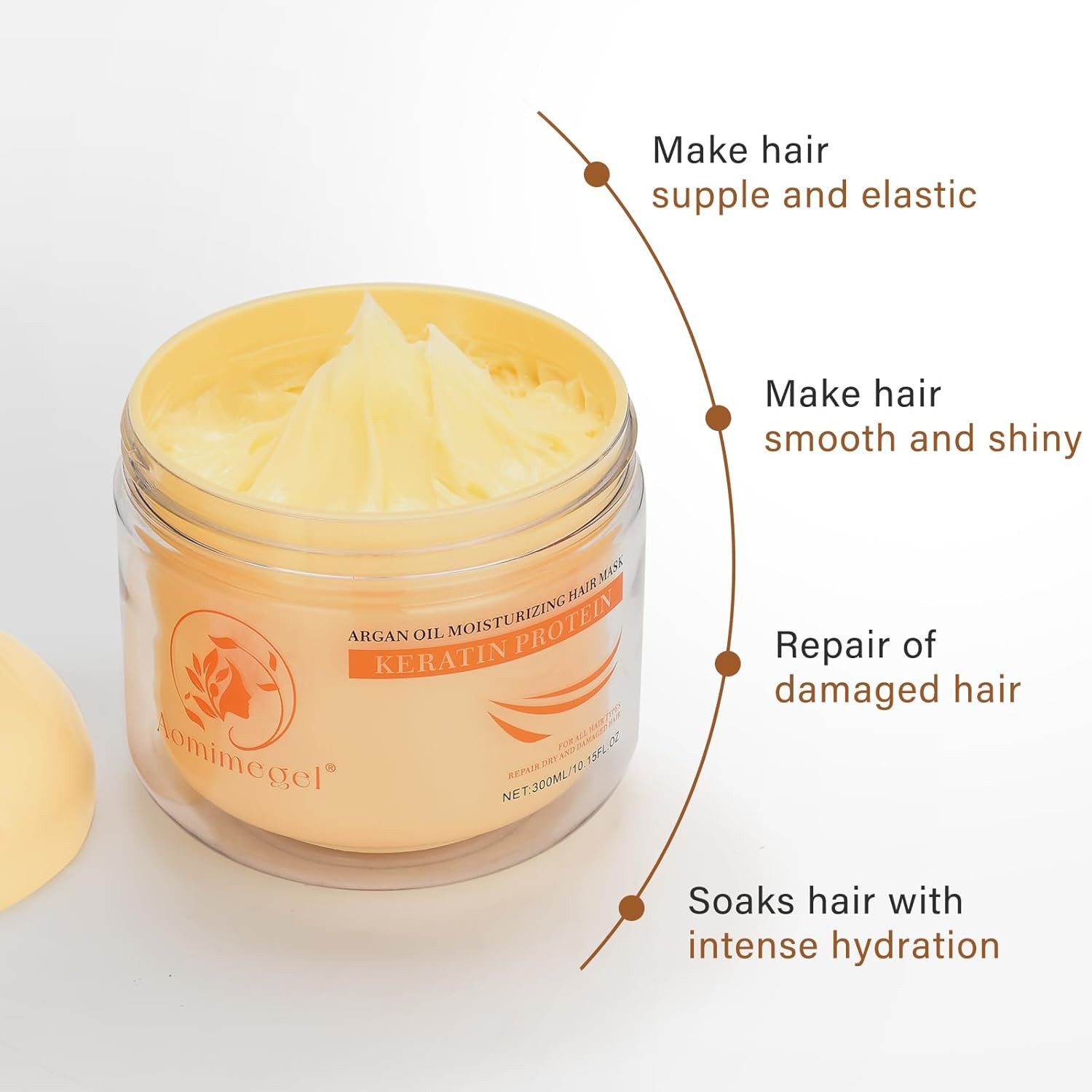 Collagen Hair Mask & Argan Oil Set, Hair Treatment for Dry Damaged Hair, Deep Co
