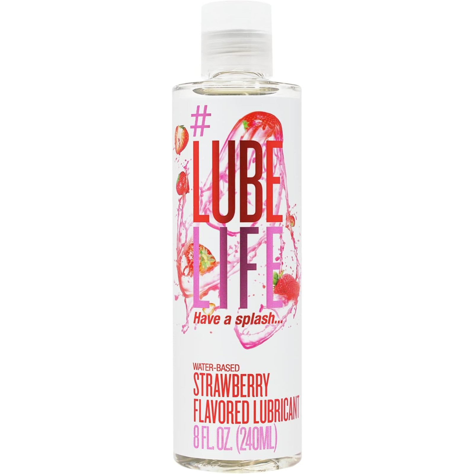 LUBELIFE Strawberry Flavored Personal Lubricant, Water Based Formula, 8 Fl Oz
