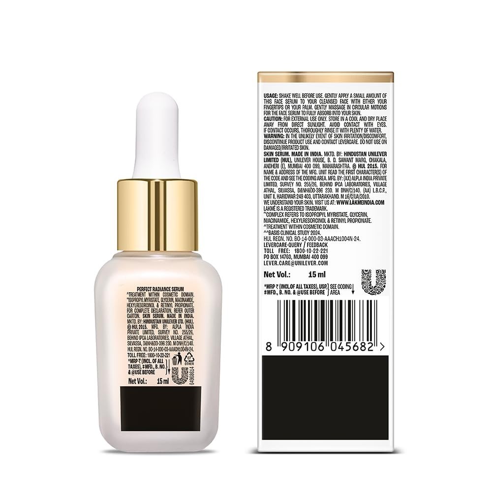 Lakme Perfect Radiance Pigmentation Treatment Serum with 15% Niacinamide 15ml
