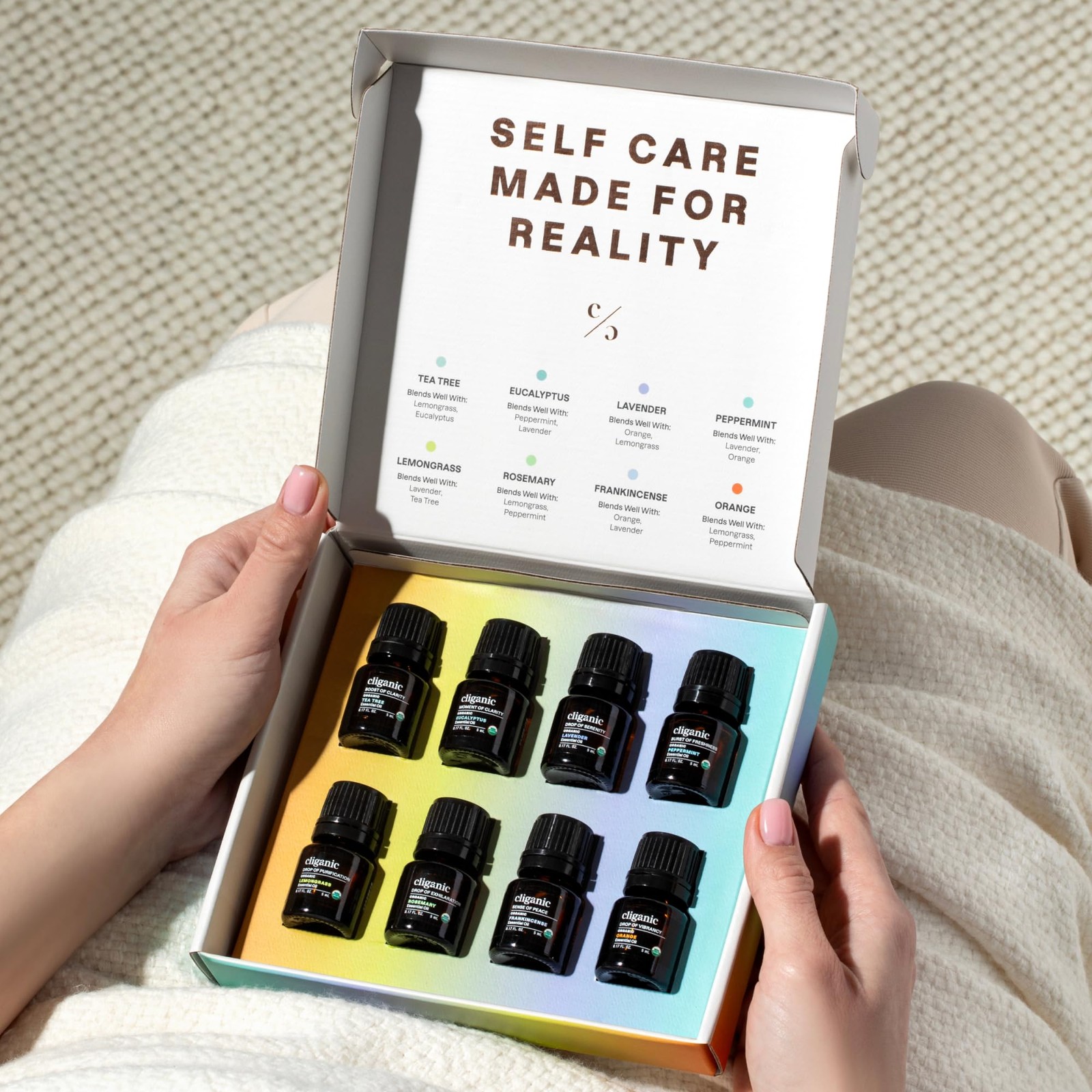 Cliganic Organic Aromatherapy Essential Oils Gift Set (Top 0.17 Fl Oz, Green