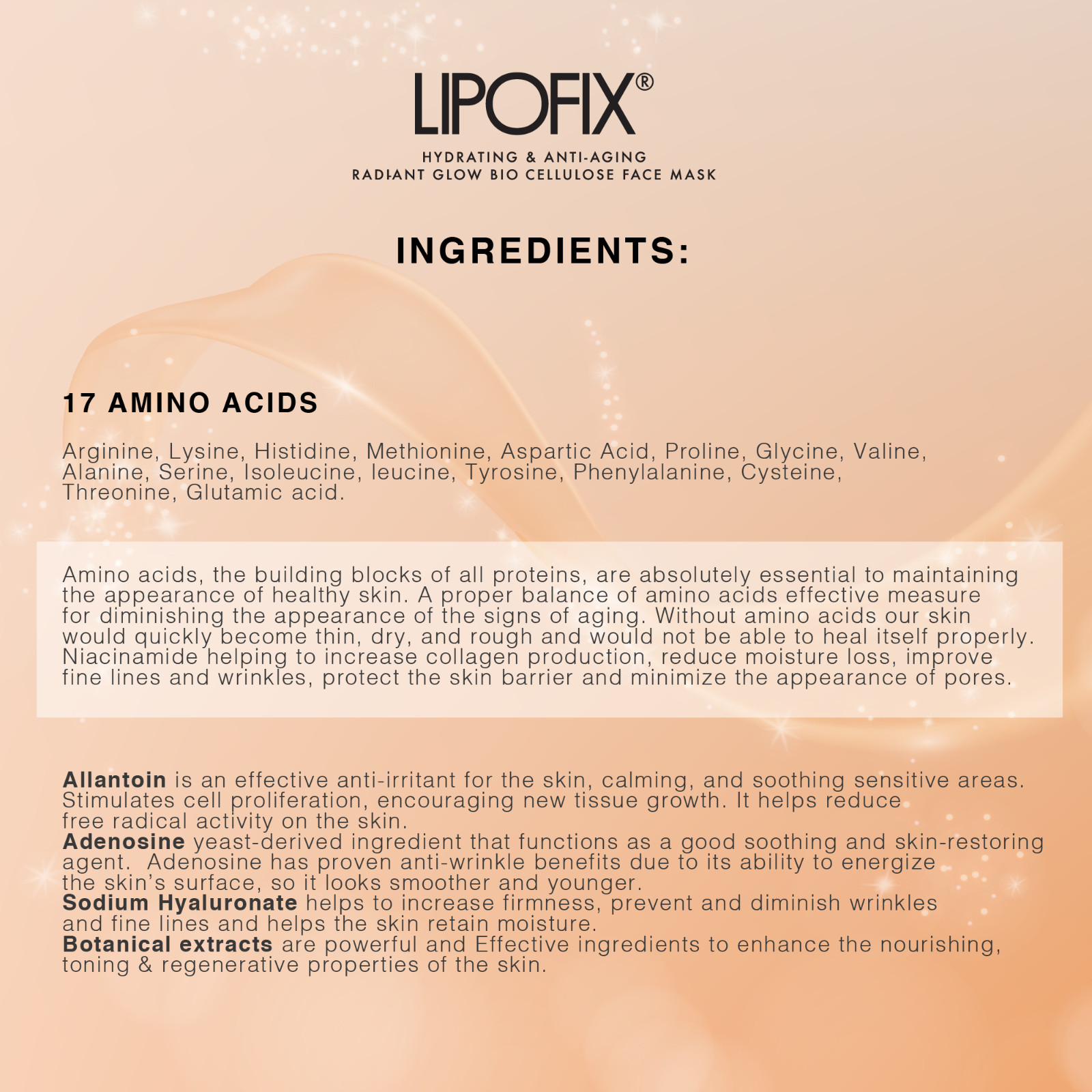 Lifting Firming Facial Treatment Korean Skin Care Bio Cellulose Face Mask Sheet