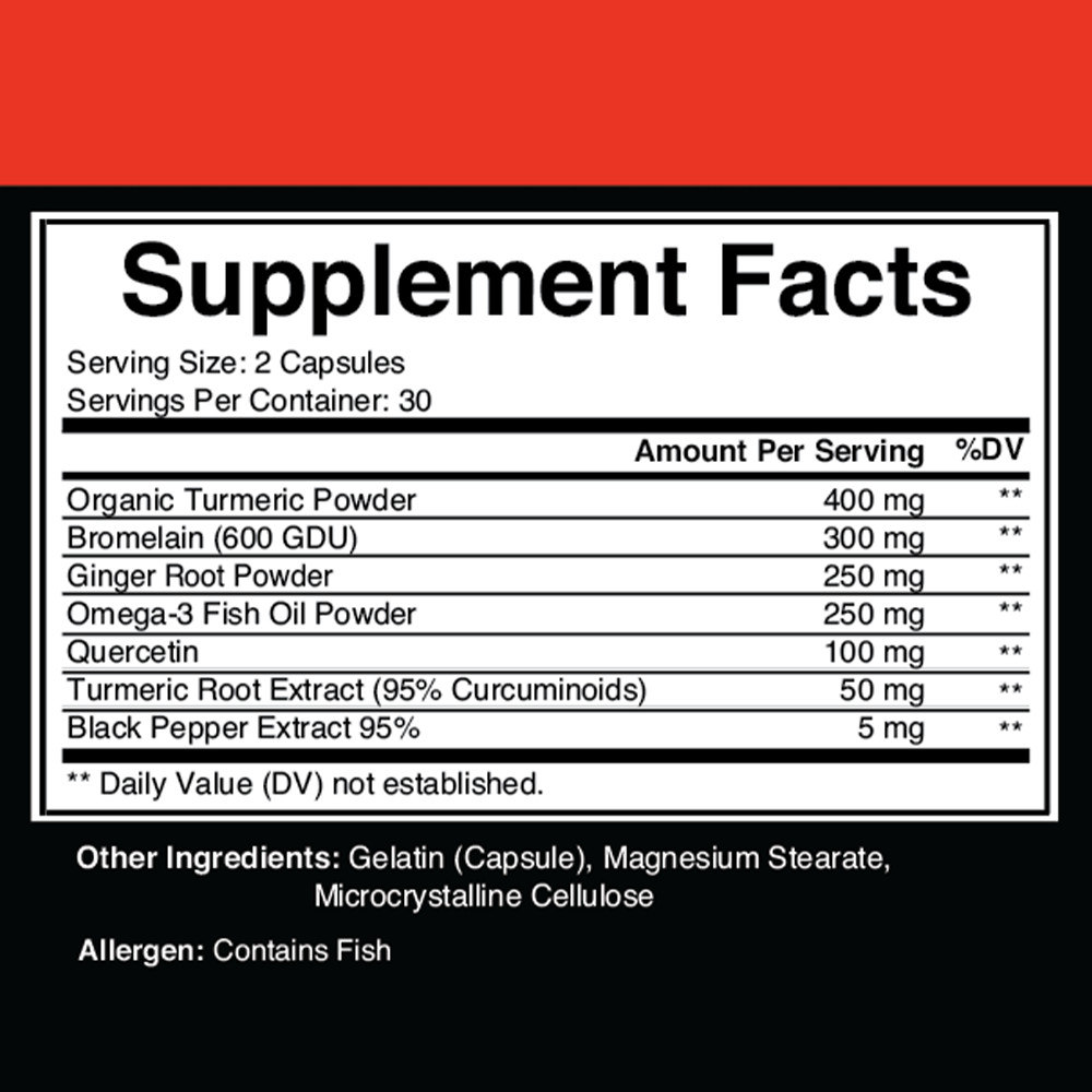 Turmeric Curcumin with Ginger + Black Pepper Joint Pain Maxx Strength Capsules