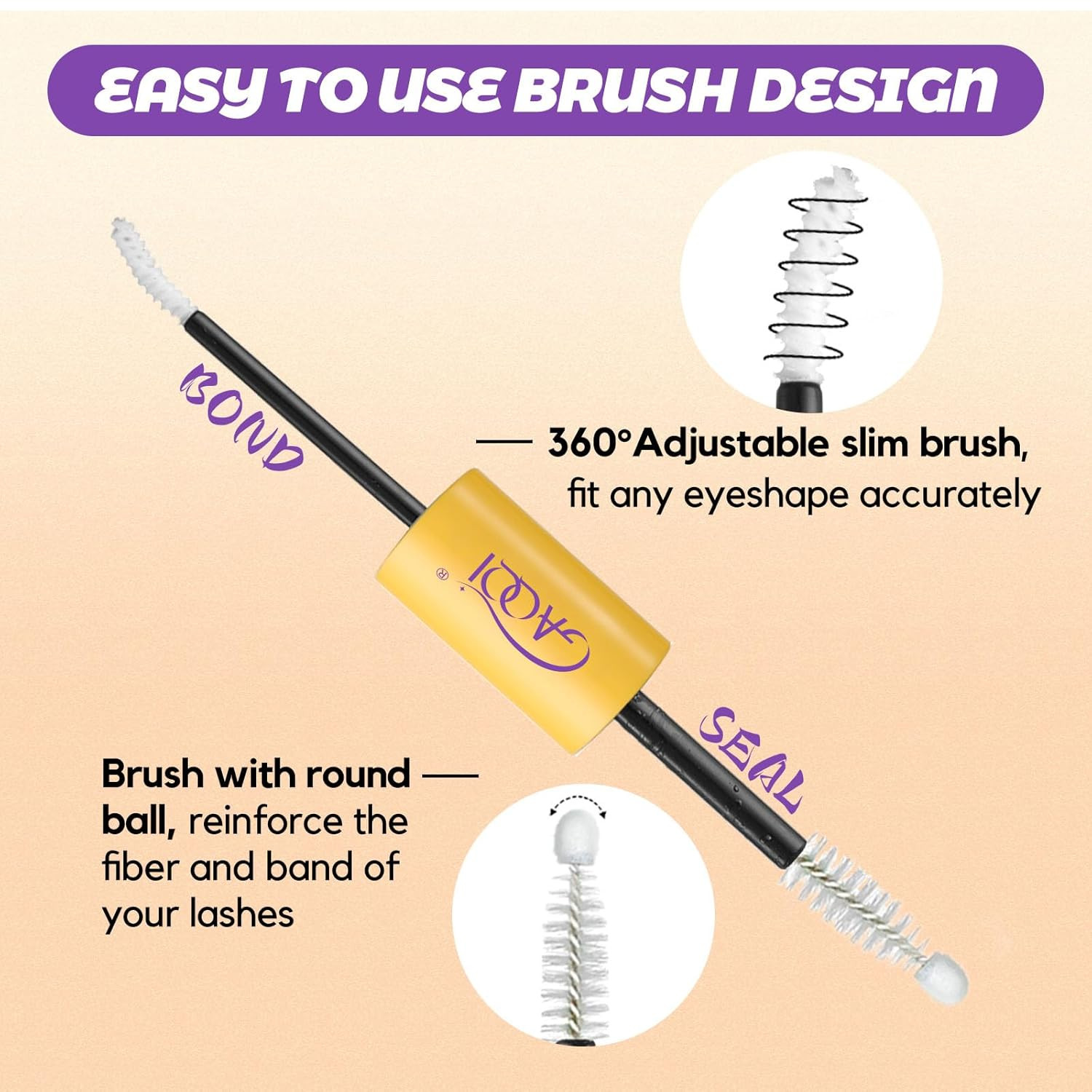 GAQQI Lash Bond and Seal Waterproof, Lash Cluster Glue Strong Hold for 72H+, Whi