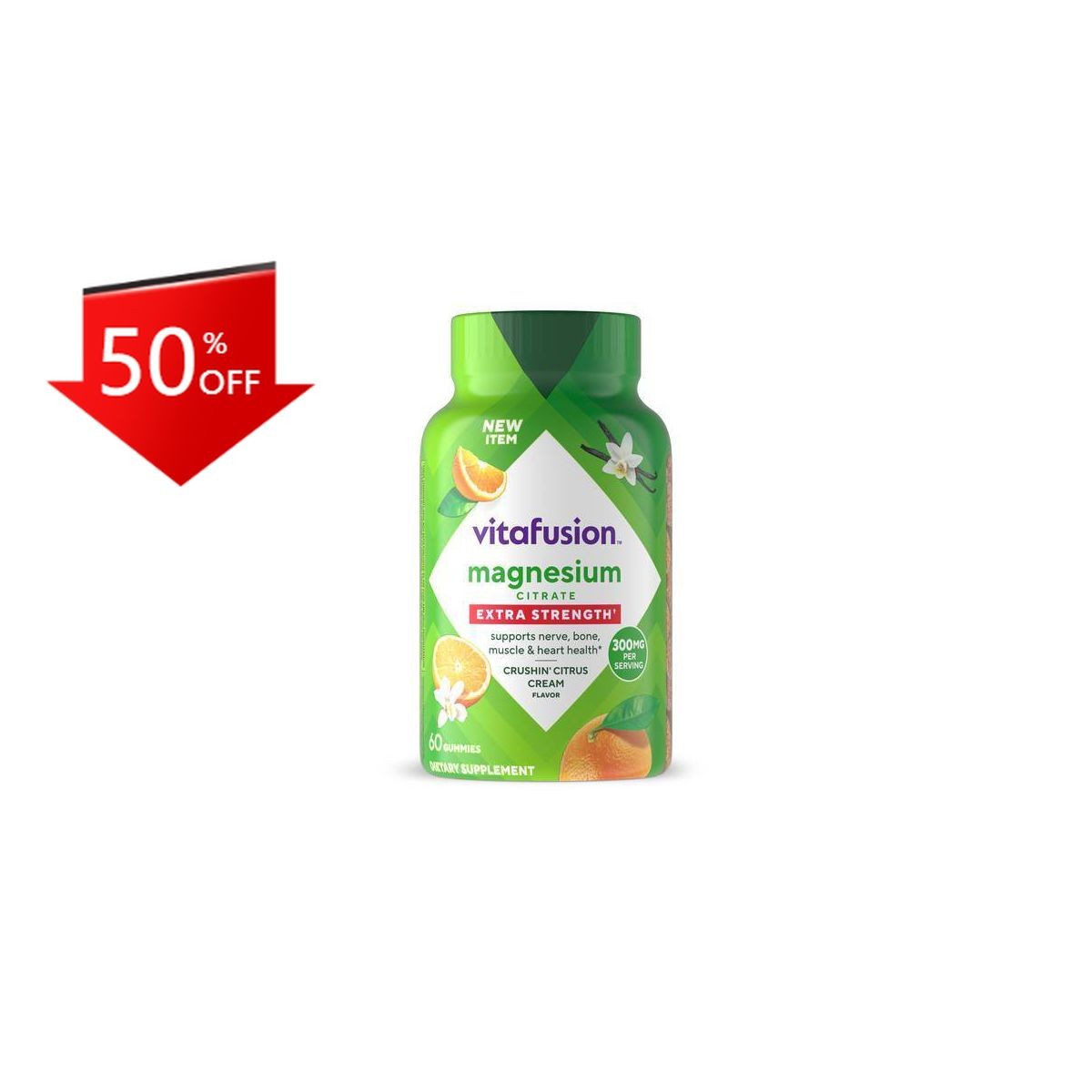 Vitafusion Magnesium Citrate Extra Strength Dietary Supplement Gummies – 60ct