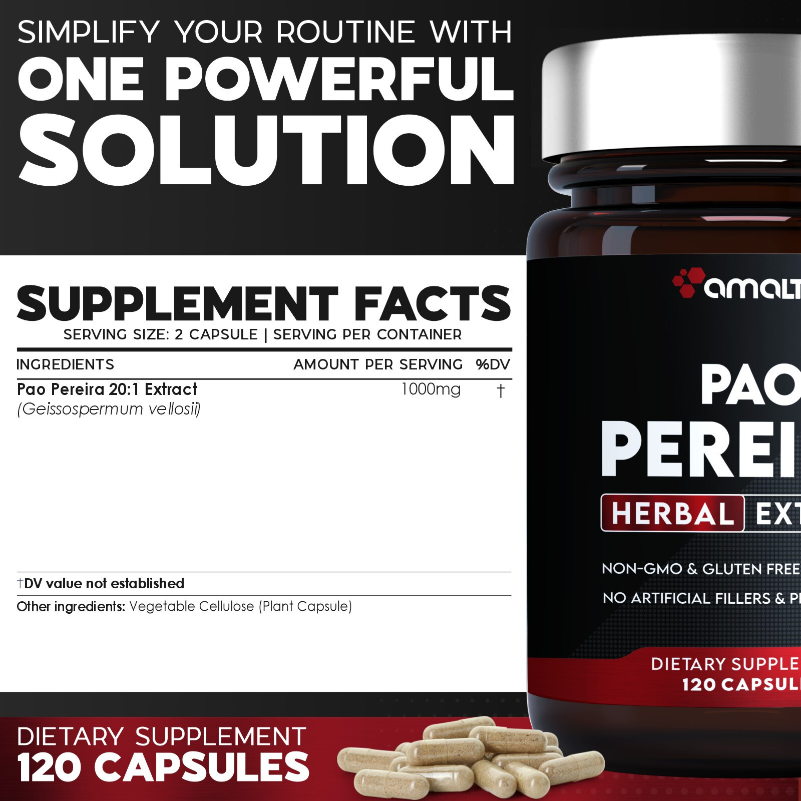 Pao pereira Extract 120 Capsules