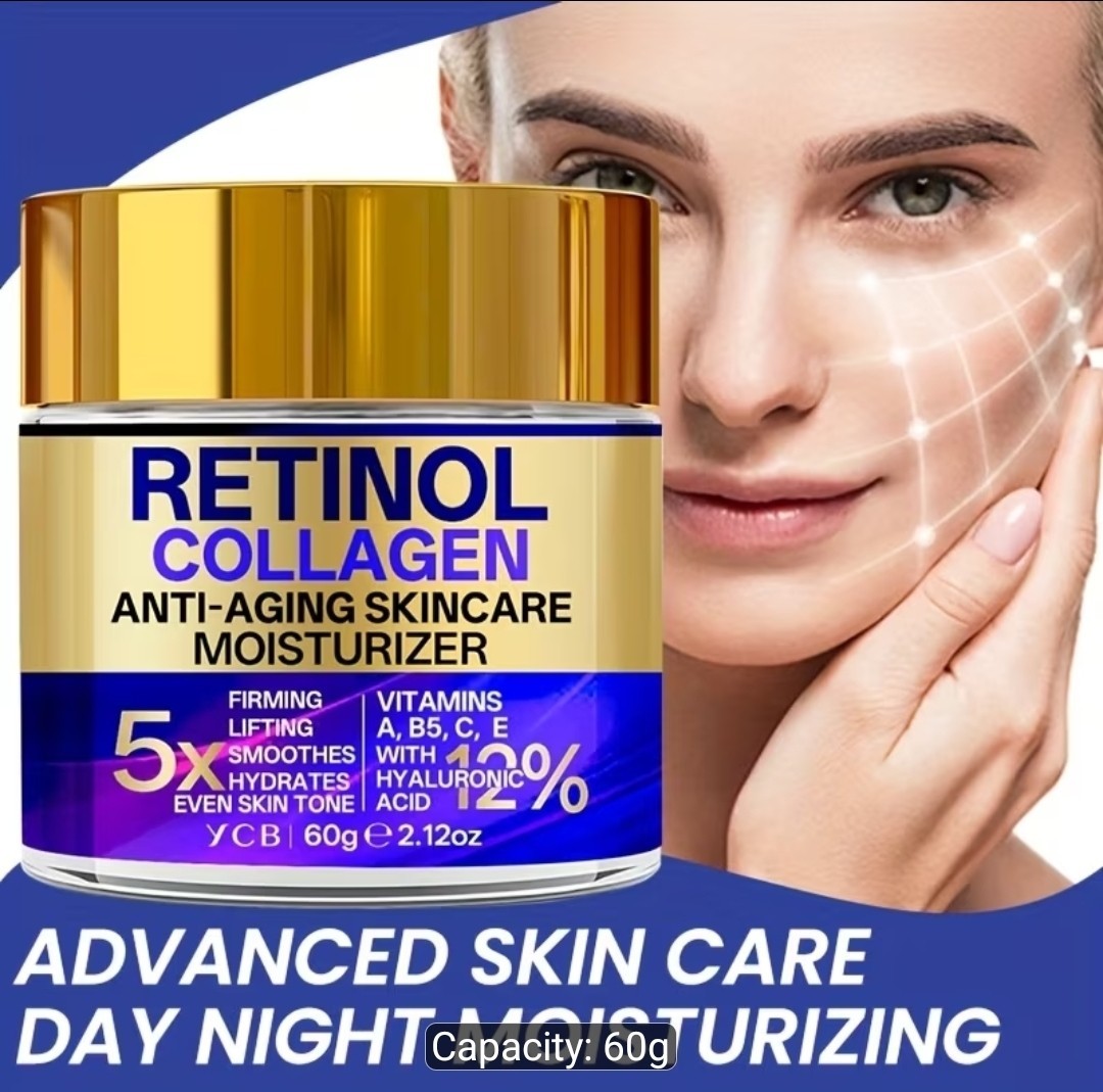 YCB Retinol Collagen Moisturizing Cream 60g/2.12oz – Face Cream with Hyaluronic