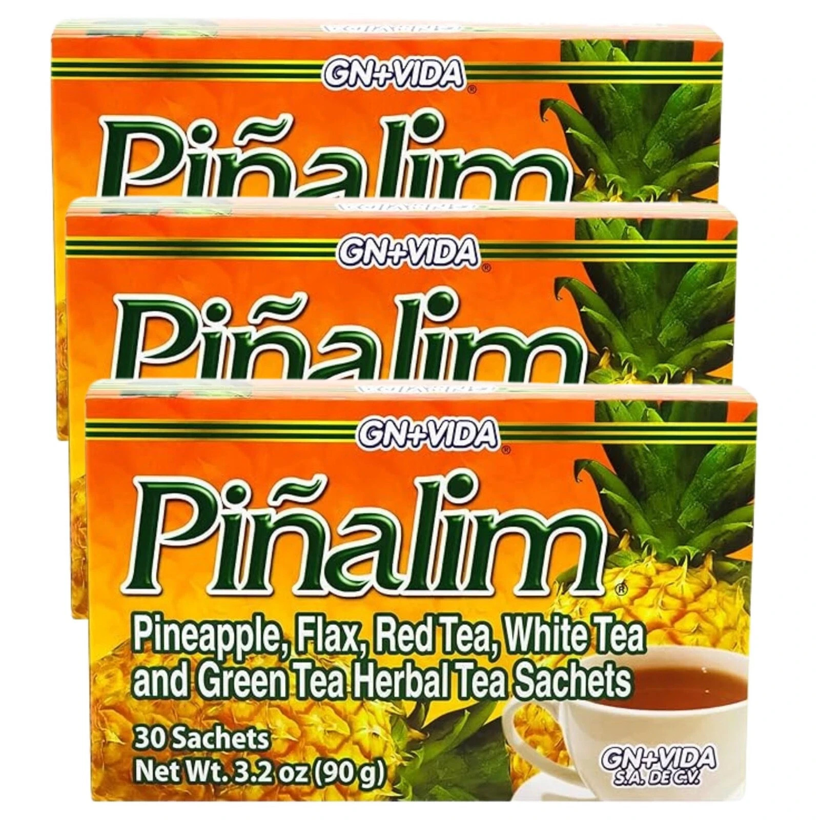 3 Pack Te Pinalim GN+Vida Tea Piñalim Pineapple Diet 90 Days