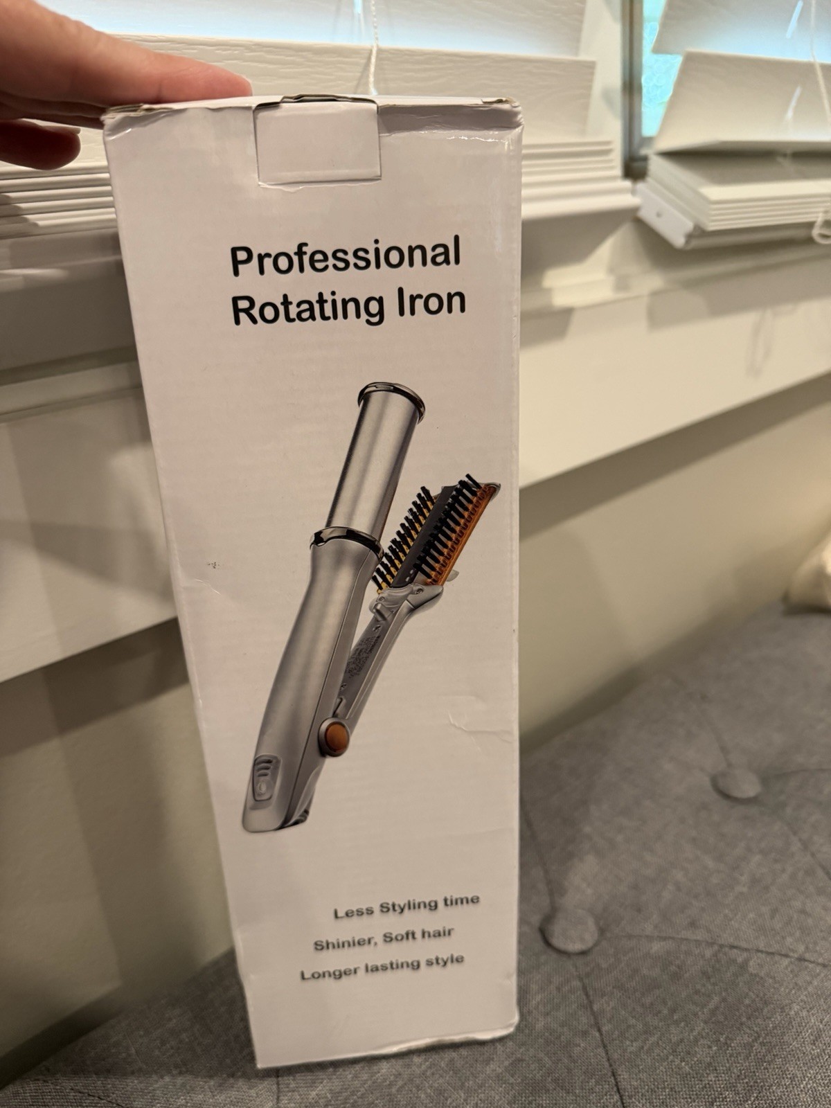 Rotating Iron Curling Iron Hair Styling Tool, Silver Professional Rotating Iron