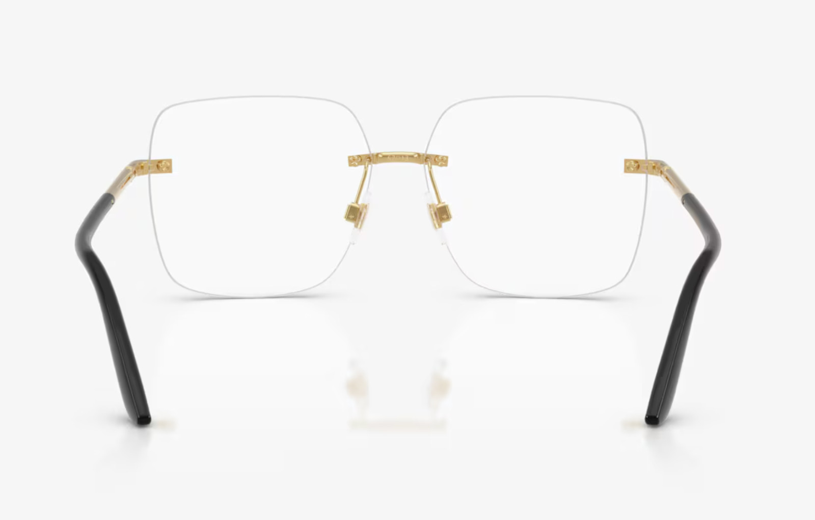 New DOLCE & GABBANA Eyeglasses DG 1360 02 57-13 145 Gold & Black Rimless Frames
