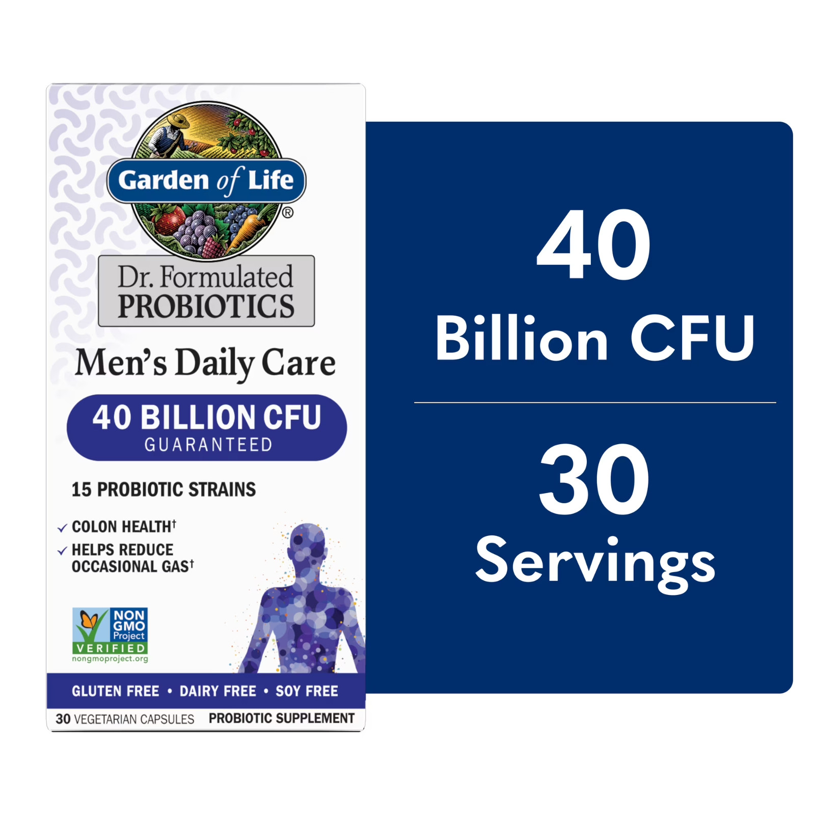 Pack 3 Garden of Life Dr. Formulated Men’s Probiotics, 40 Billion CFU, 08/2026