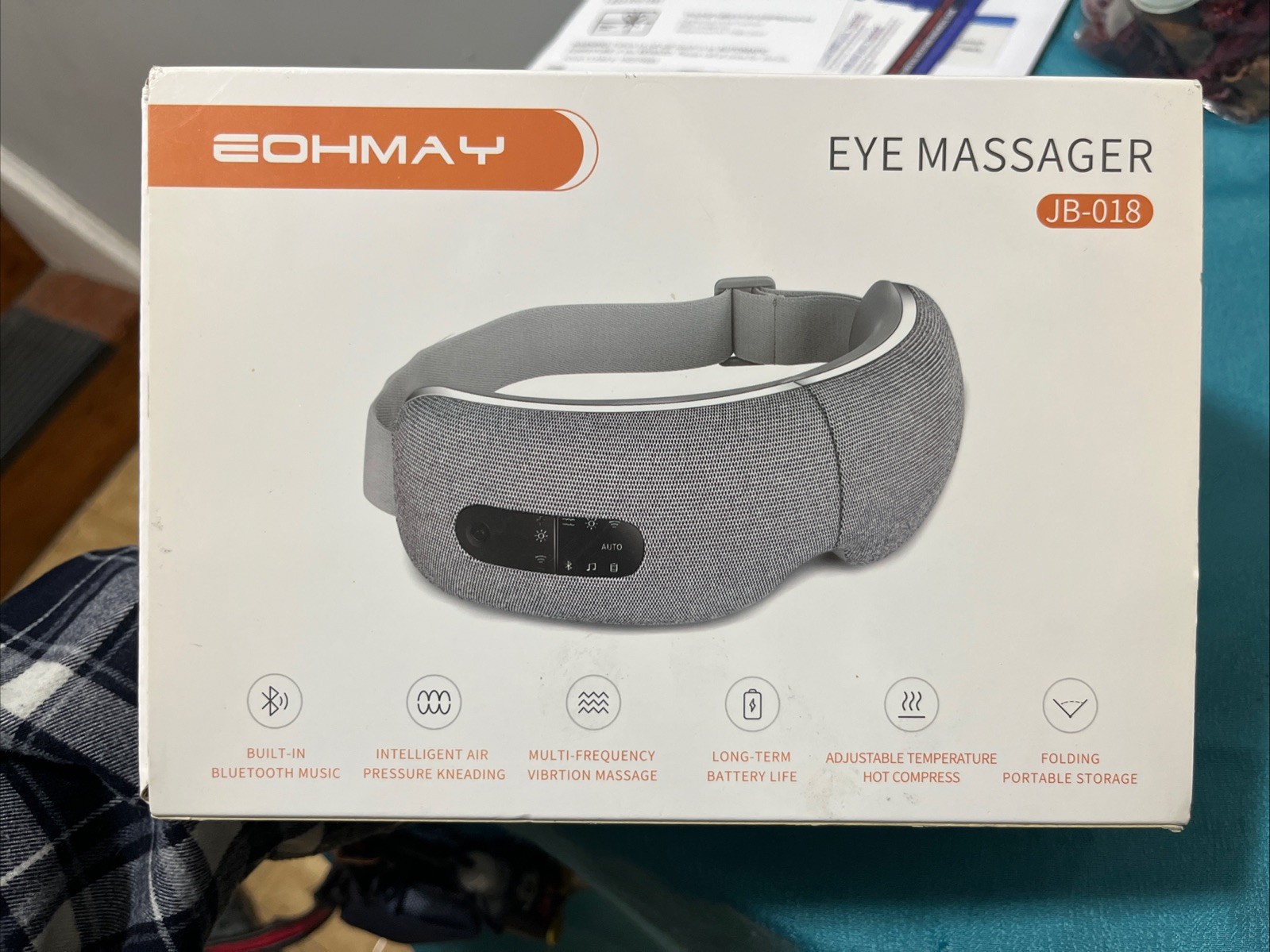 Eye Massager for Migraines PORTABLE Built In Bluetooth Music Rechargeable Eohmay