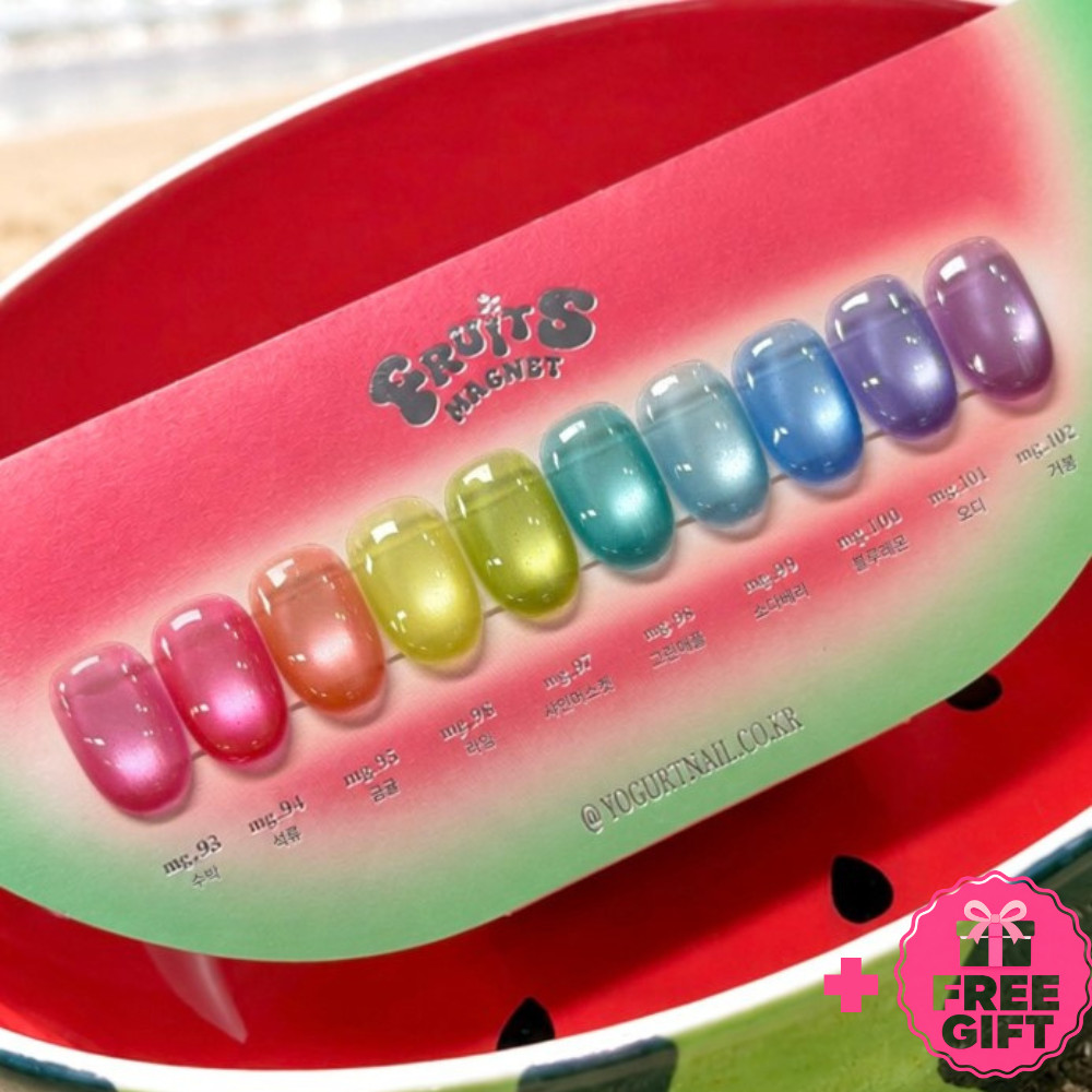 Yogurt Fruit Magnetic Cat Eye Gel Nail Polish 10 Color Set MG93-MG102 +Free Gift