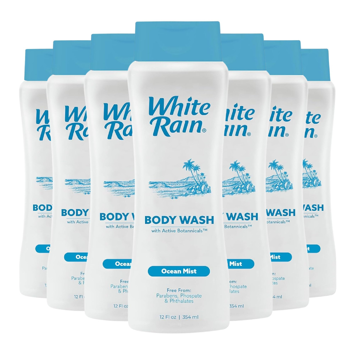 White Rain Ocean Mist Body Wash For Men Women Bulk Pack Of 7 12 Fl Oz Each –