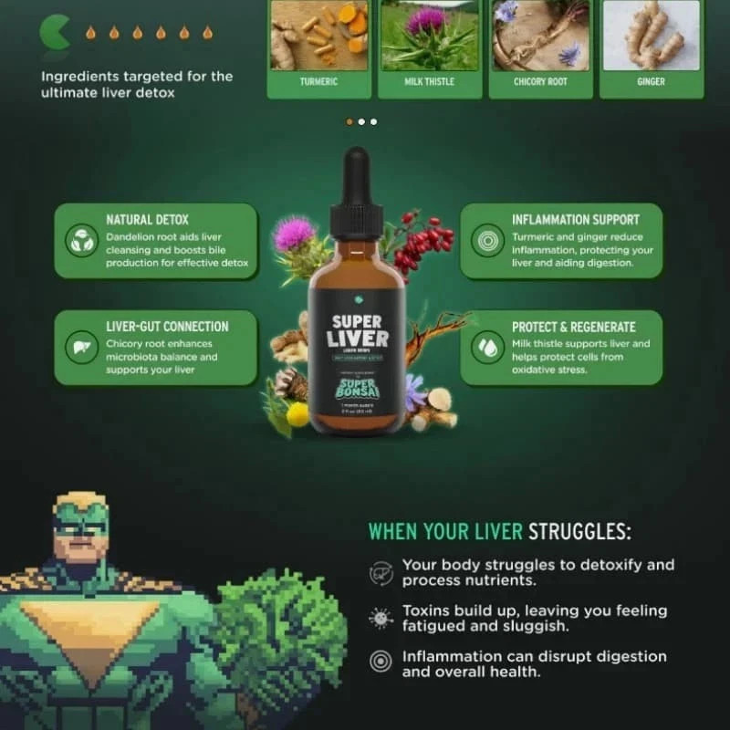 2 BOTTLES-Herbal Liquid Drops with Milk Thistle Turmeric Super Liver liver detox