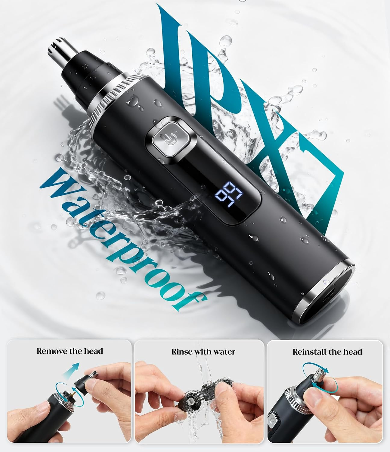 Nose Hair Trimmer for Men and Women, Type-C Rechargeable Precision Groomer