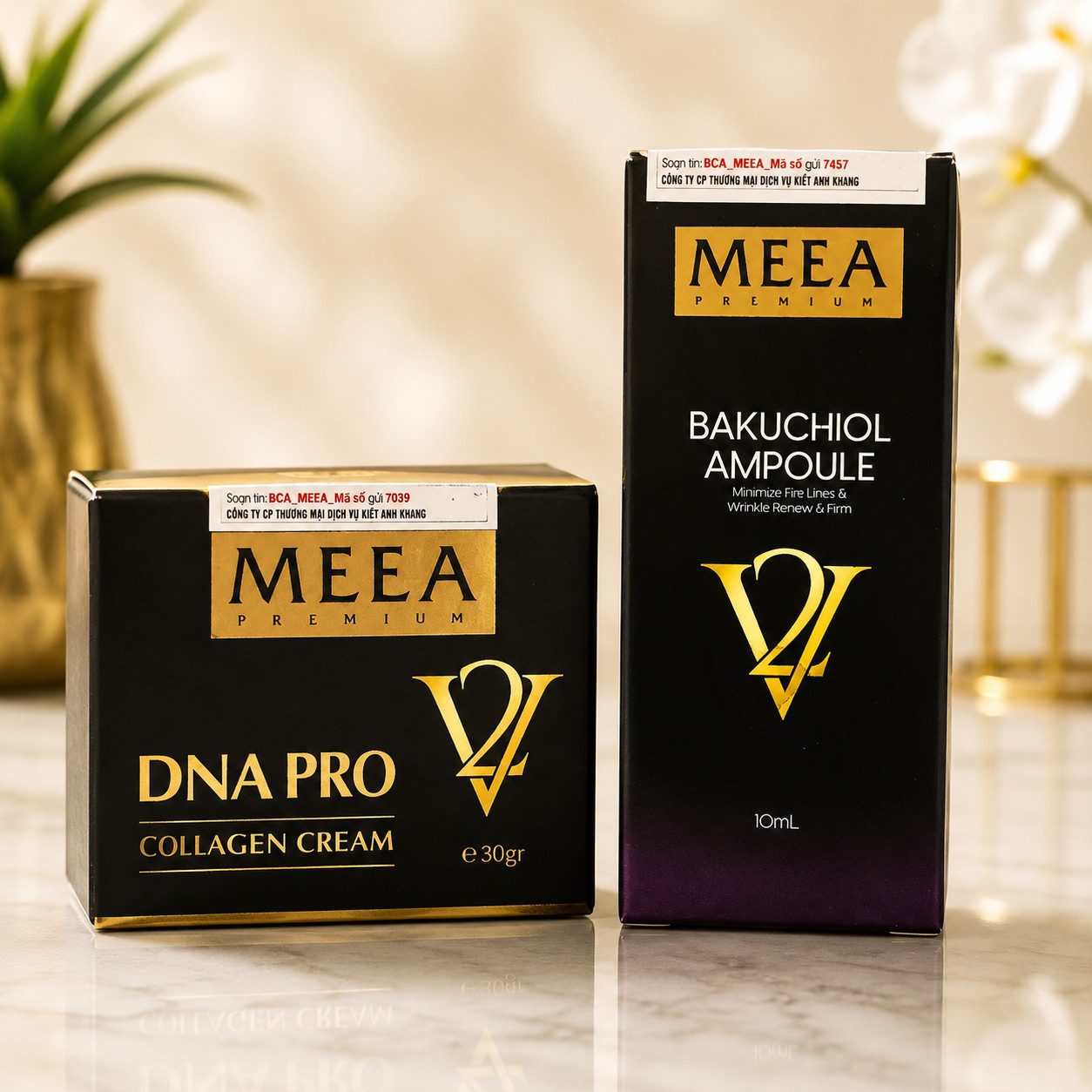 MEEA DNA PRO Collagen Cream + Bakuchiol Serum Anti-Aging Face Skincare Set