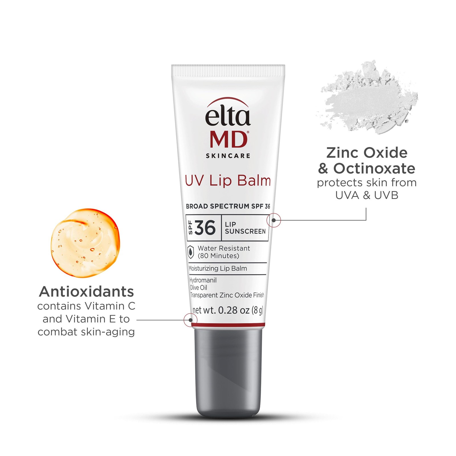 EltaMD UV Lip Balm SPF Sunscreen, Sunscreen 0.28 Ounce (Pack of 1), Untinted