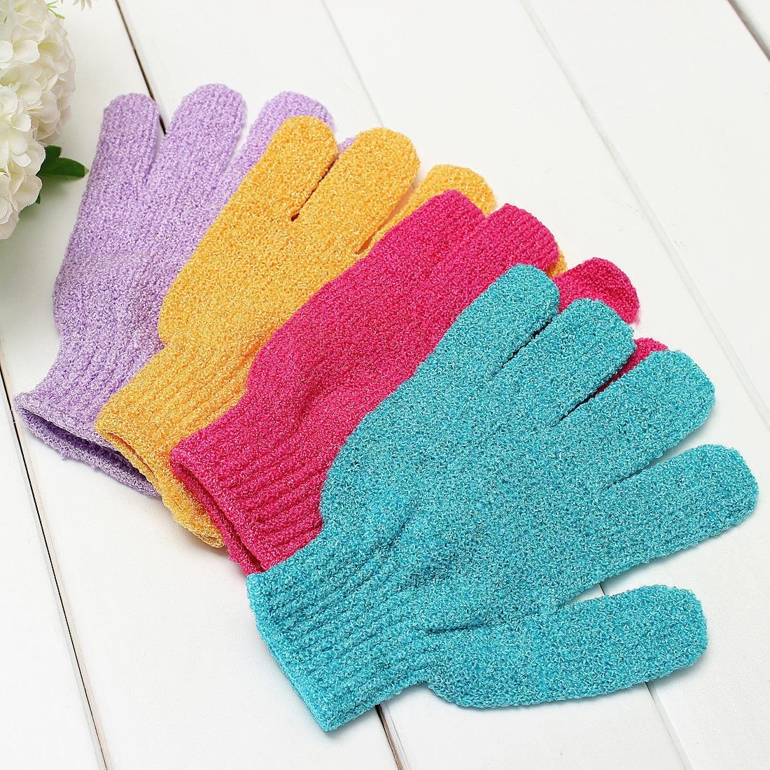 6 Pairs Unisex Bath Spa Double Sided Exfoliating Scrub Shower Gloves…