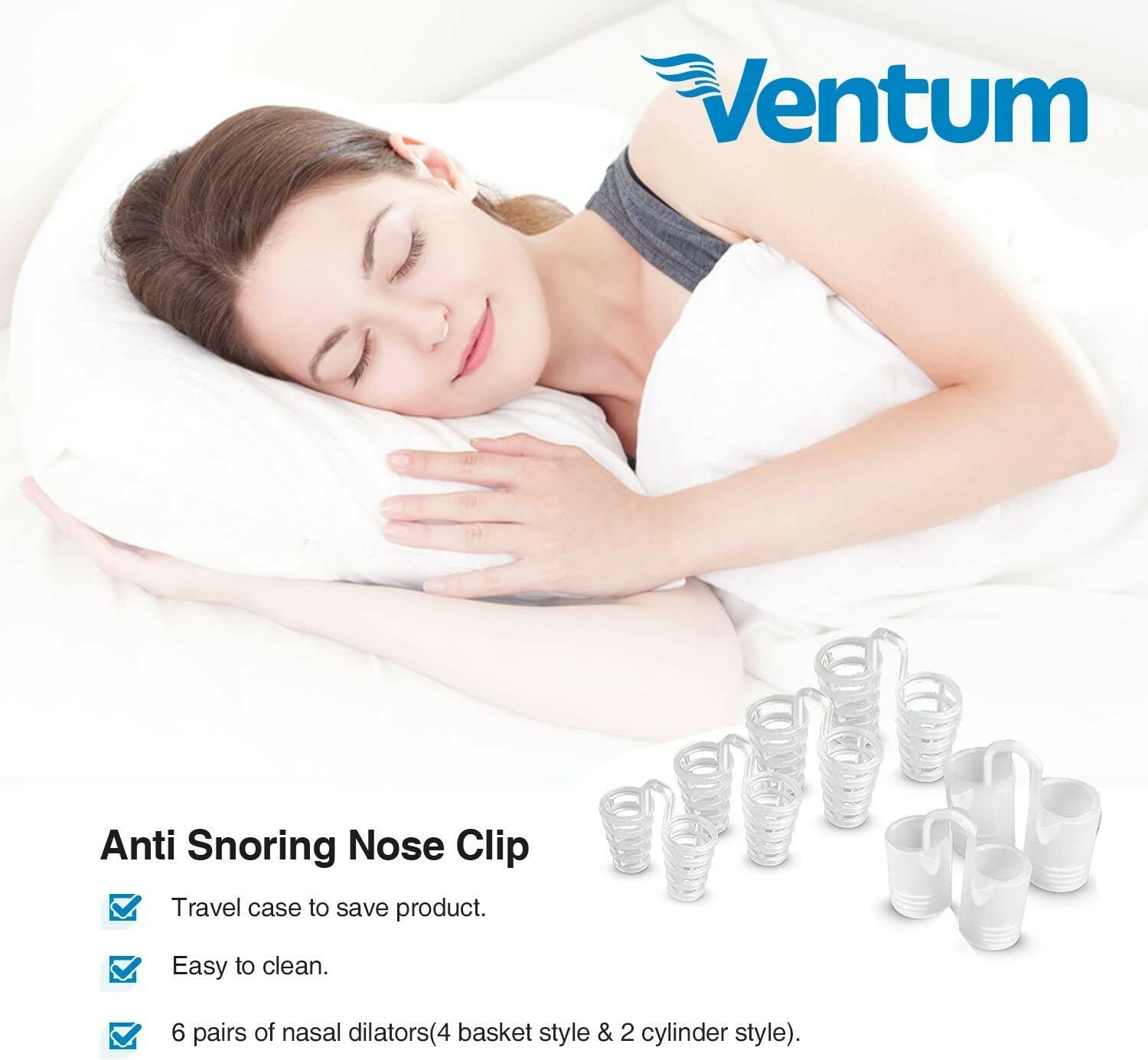 Anti Snoring Devices – 2 Styles 6 Pieces Snoring Solution Anti Snore Device