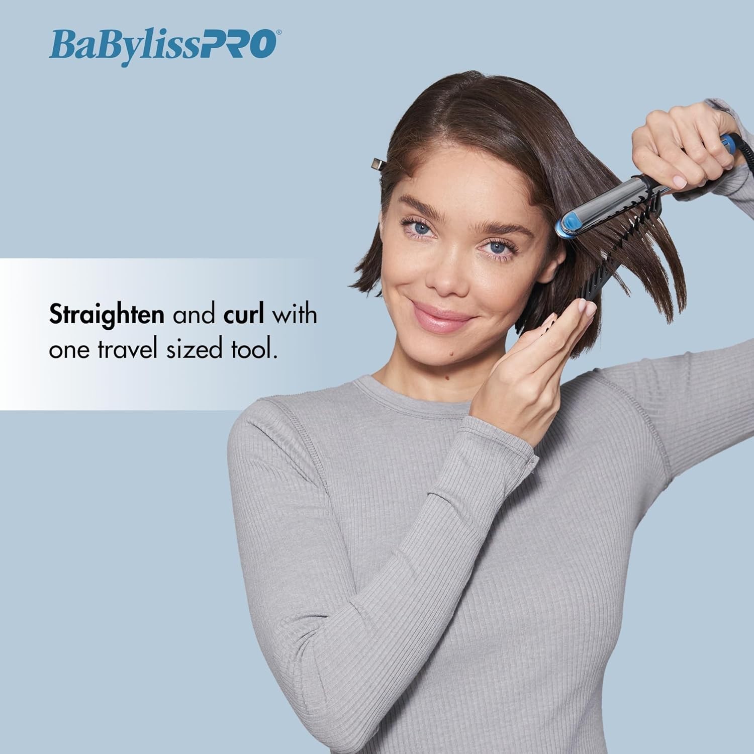 Prima 2000 Mini Nano Titanium 3/4″ Iron – Fast Heat, All Hair Types, Pouch