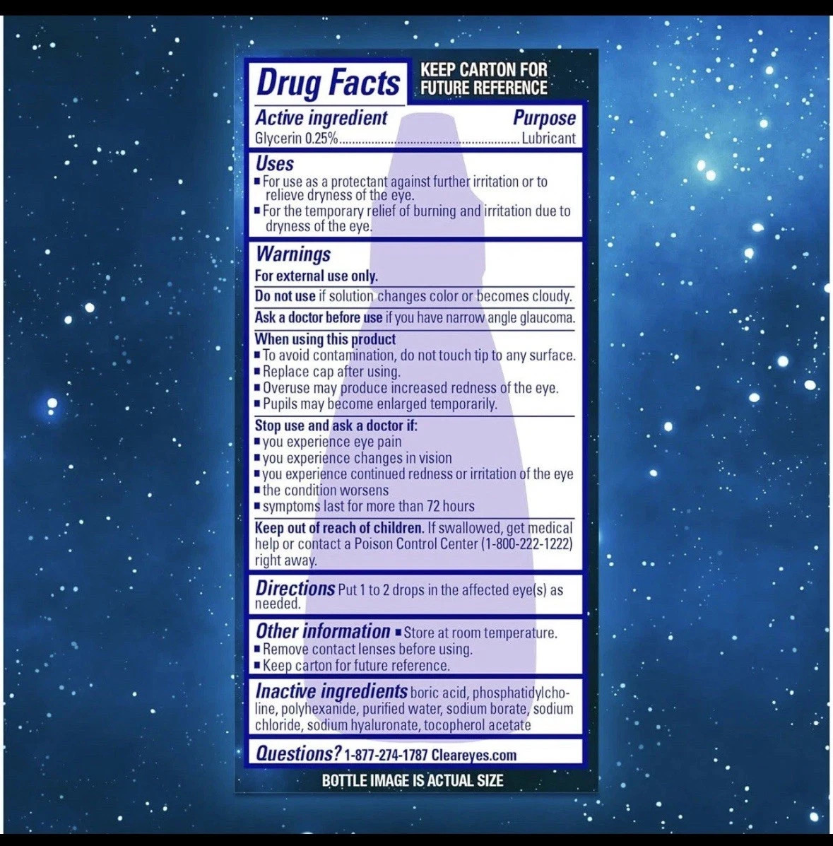 Clear Eyes Nighttime Restoring Eye Drops Nighttime Relief Dry Eye 0.5 Fl Oz 5/26