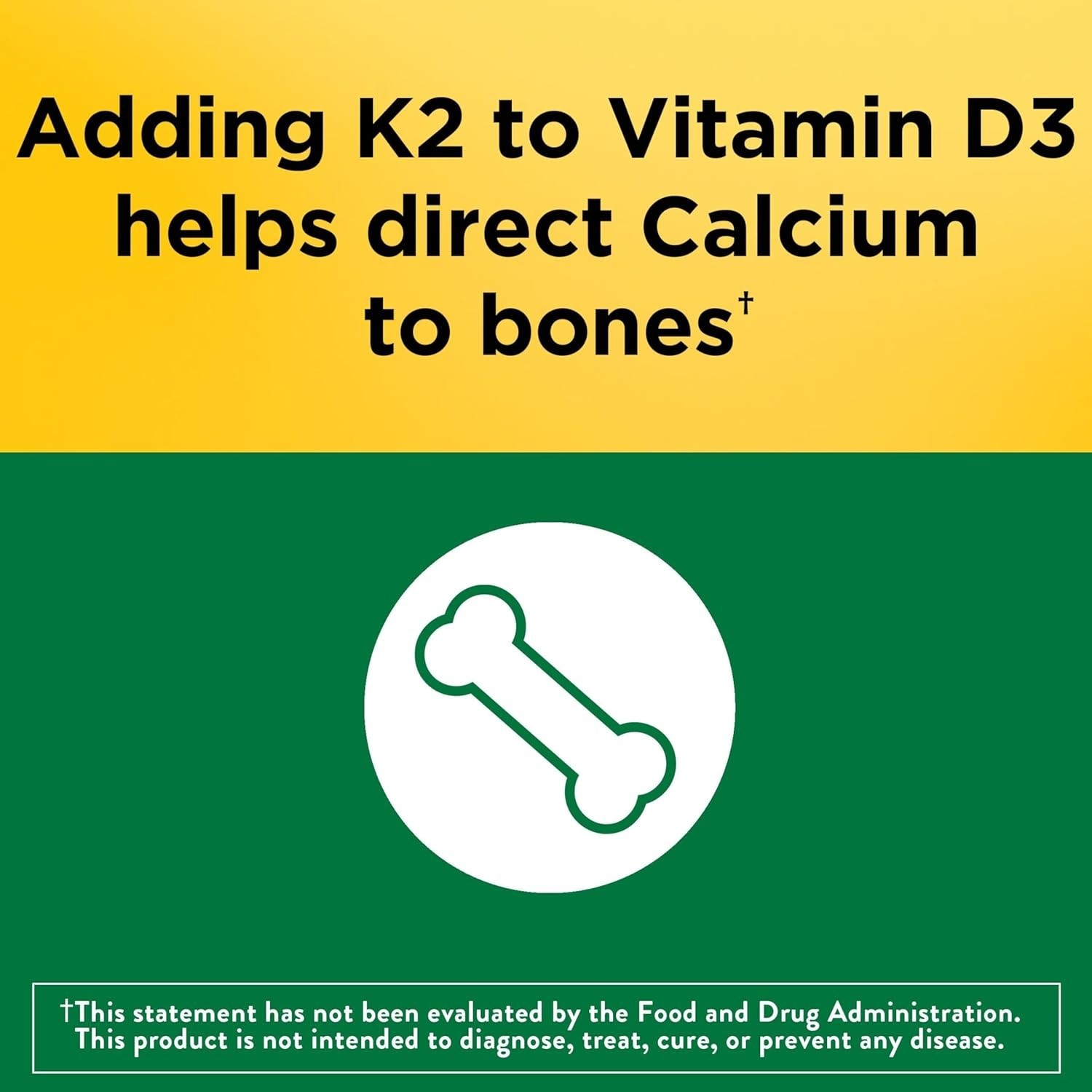 Nature Made Vitamin D3 + K2 5000 IU 30 Softgels Bone Immune Support
