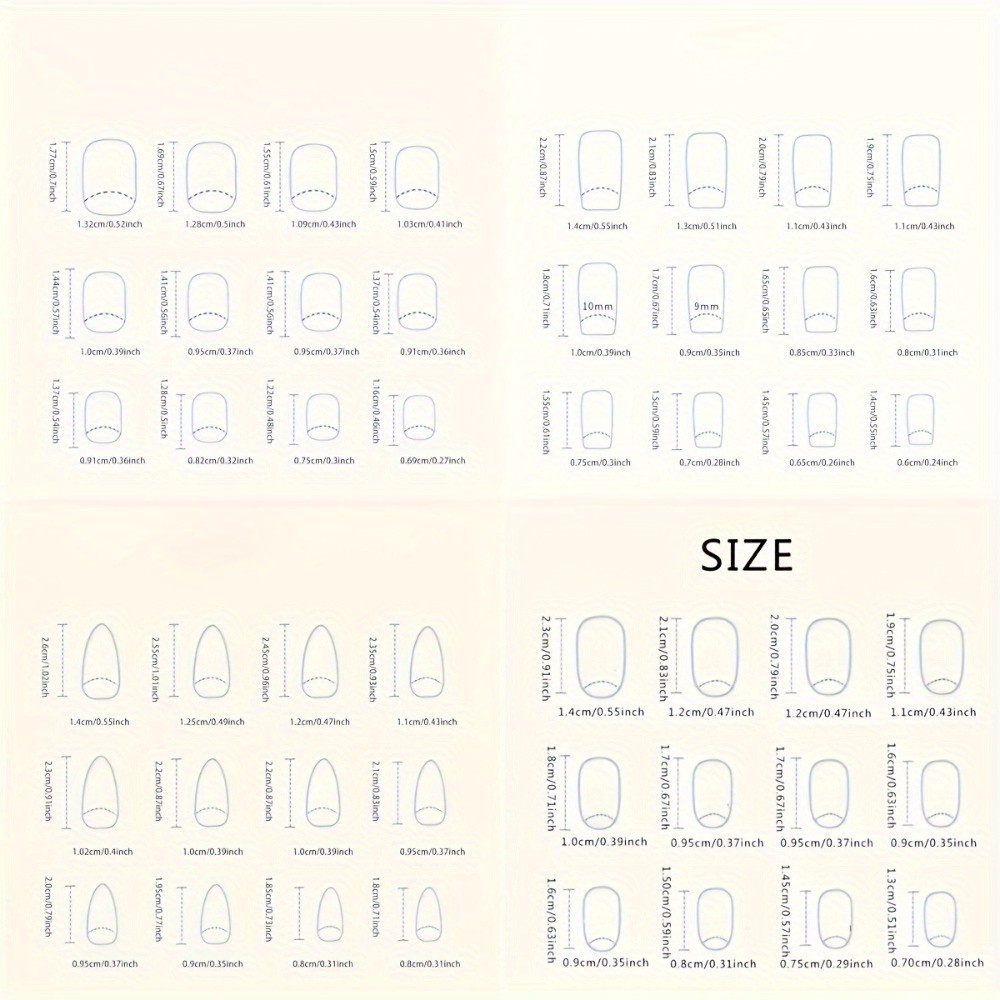 24 Pcs Acrylic Press on Nails – Glueless False Nails with Gel Glue, Full Set