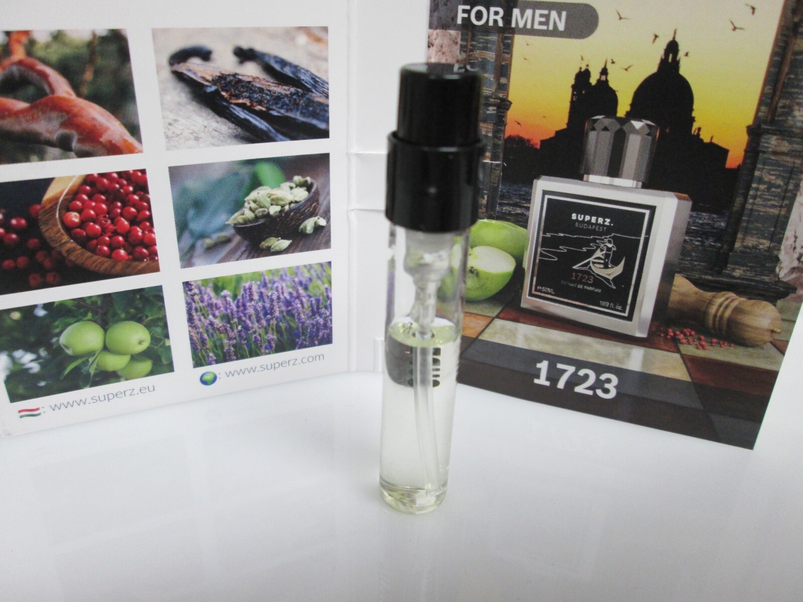 Superz 1723 Extrait de Parfum SAMPLE 0.06 fl oz. Fresh,Vibrant,apple&lavender