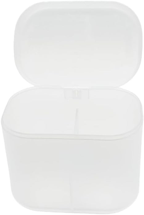 2 in 1 Acrylic Cotton Pads Swabs Storage Box W/ Double Layer & Dust-Proof Lid
