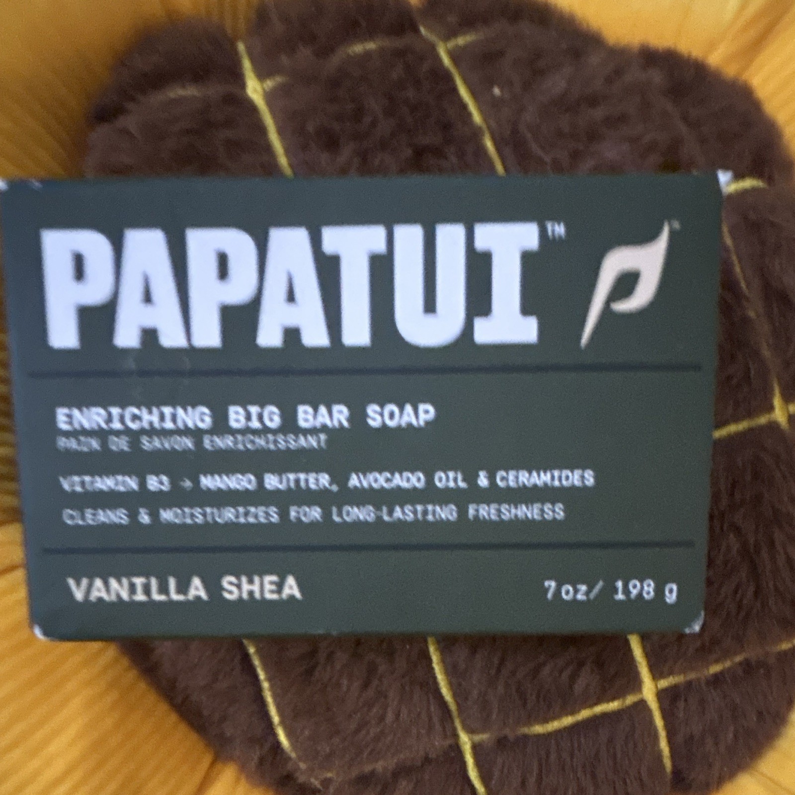Papatui Enriching Big Bar Soap Vanilla Shea Scent 7 oz Vegan Cruelty-Free