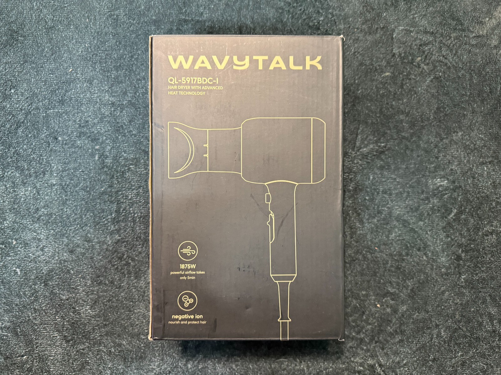 Wavytalk Hair Dryer 1875W Ionic Diffuser Ceramic 3 Attachments Open Box