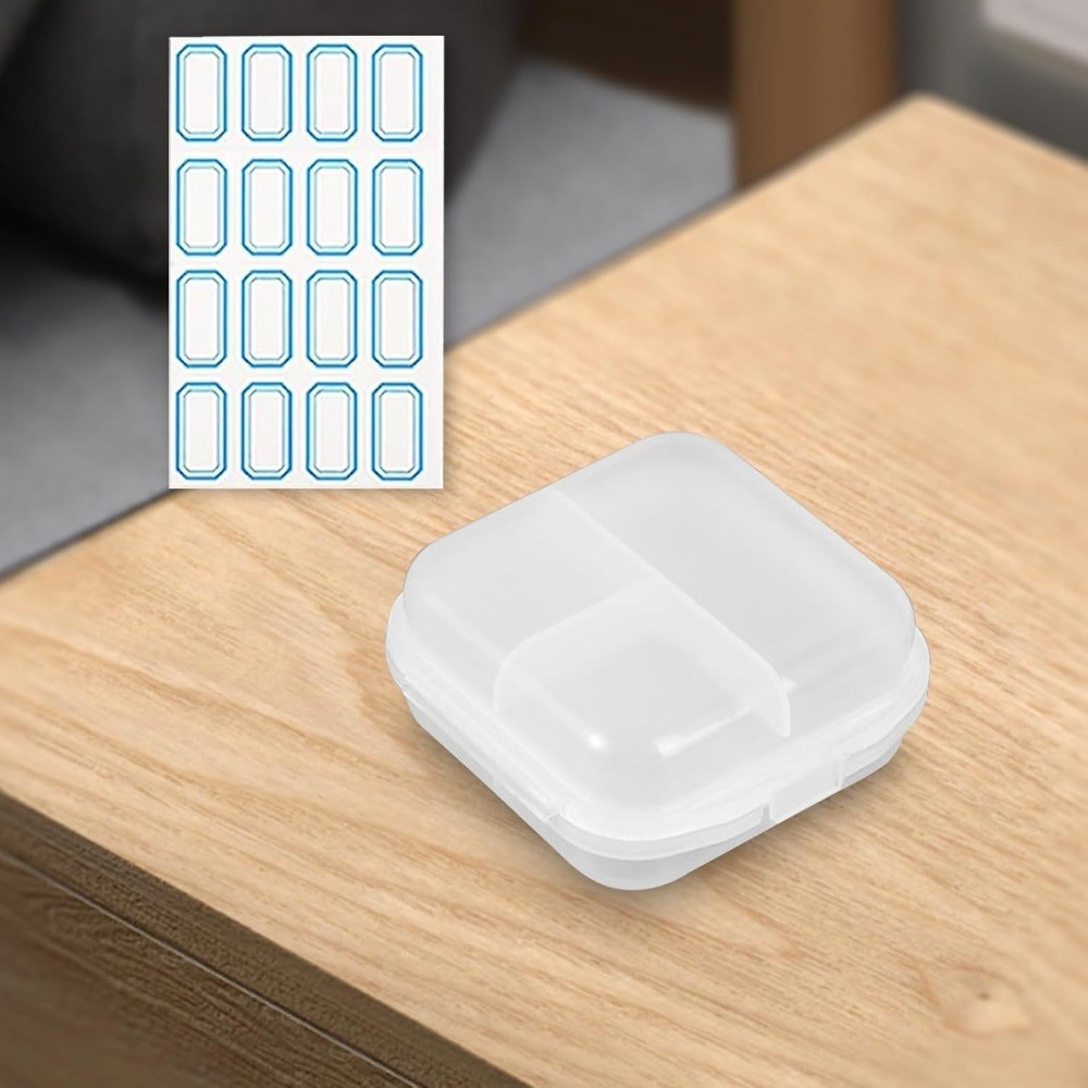 Portable 6 Compartment Pill Organizer Double Lock Travel Pill Box PP