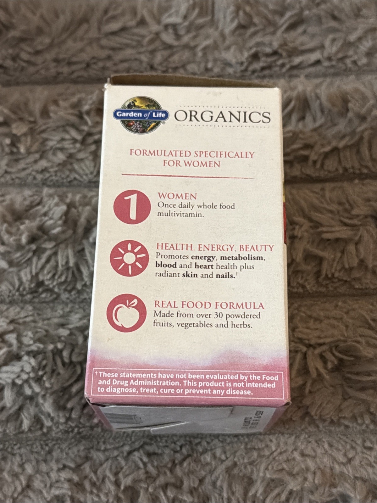 Garden of Life Organics Women Multivitamins – 30 Vegan Tablets Expiration: 06/28
