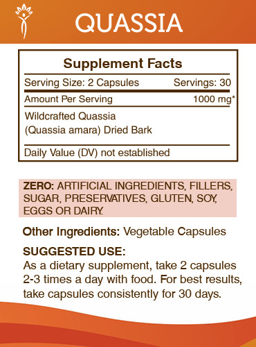 Secrets Of The Tribe Quassia Capsules, 500 mg