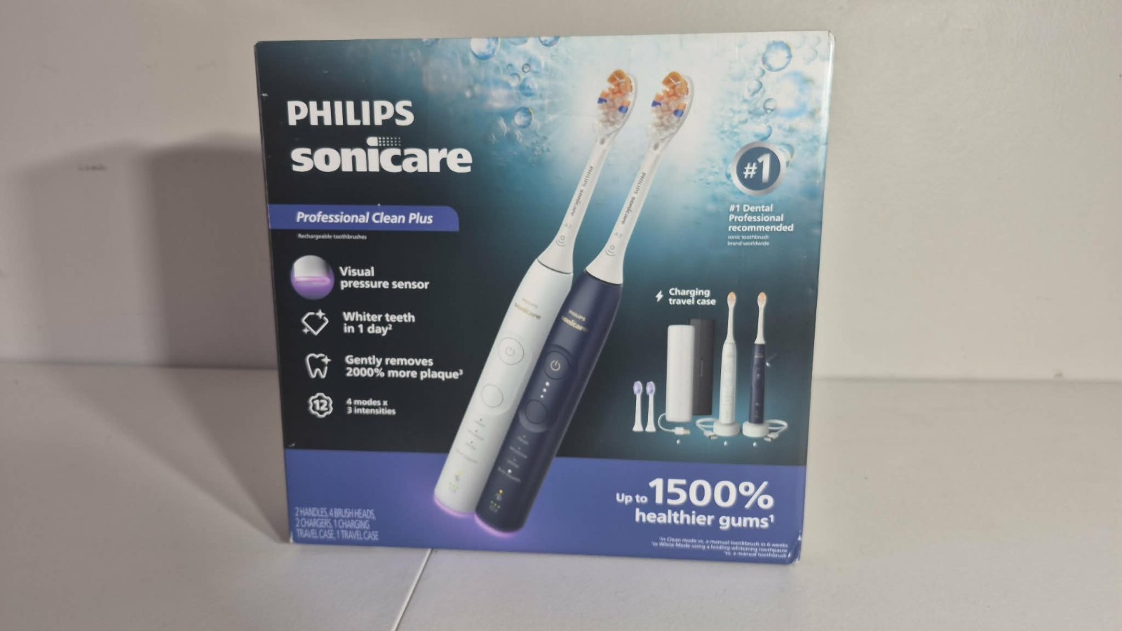 Philips Sonicare Professional Clean Plus Electric Toothbrush 2-Pack White & Navy