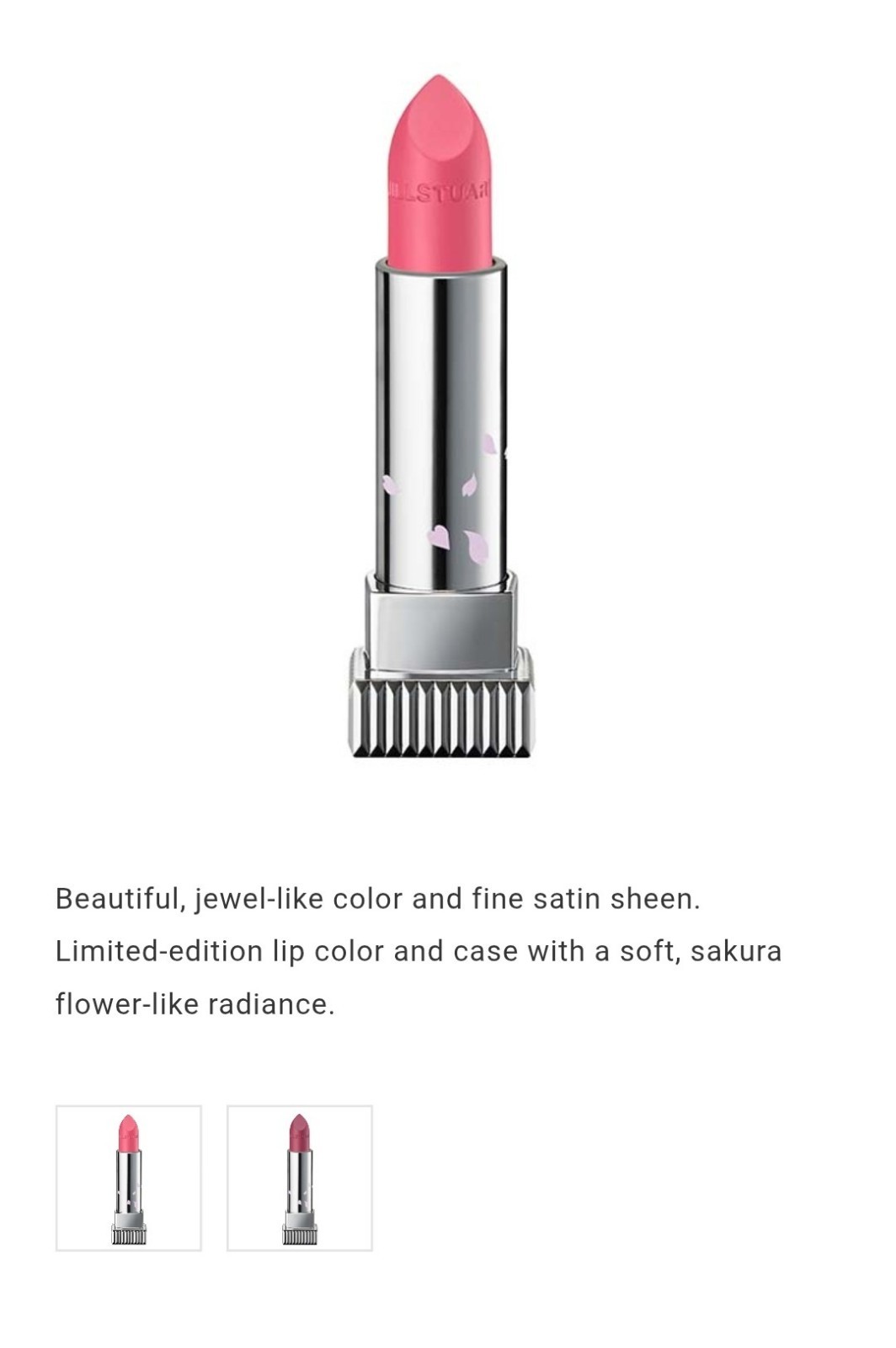 Jill Stuart Sakura Bouquet Satin Lipstick 106 Cherry Waltz 3g