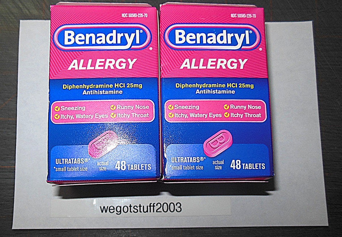 (2)Benadryl Antihistamine Allergy Relief Tablets, 25mg, 96Ct Total Exp 02/2027+