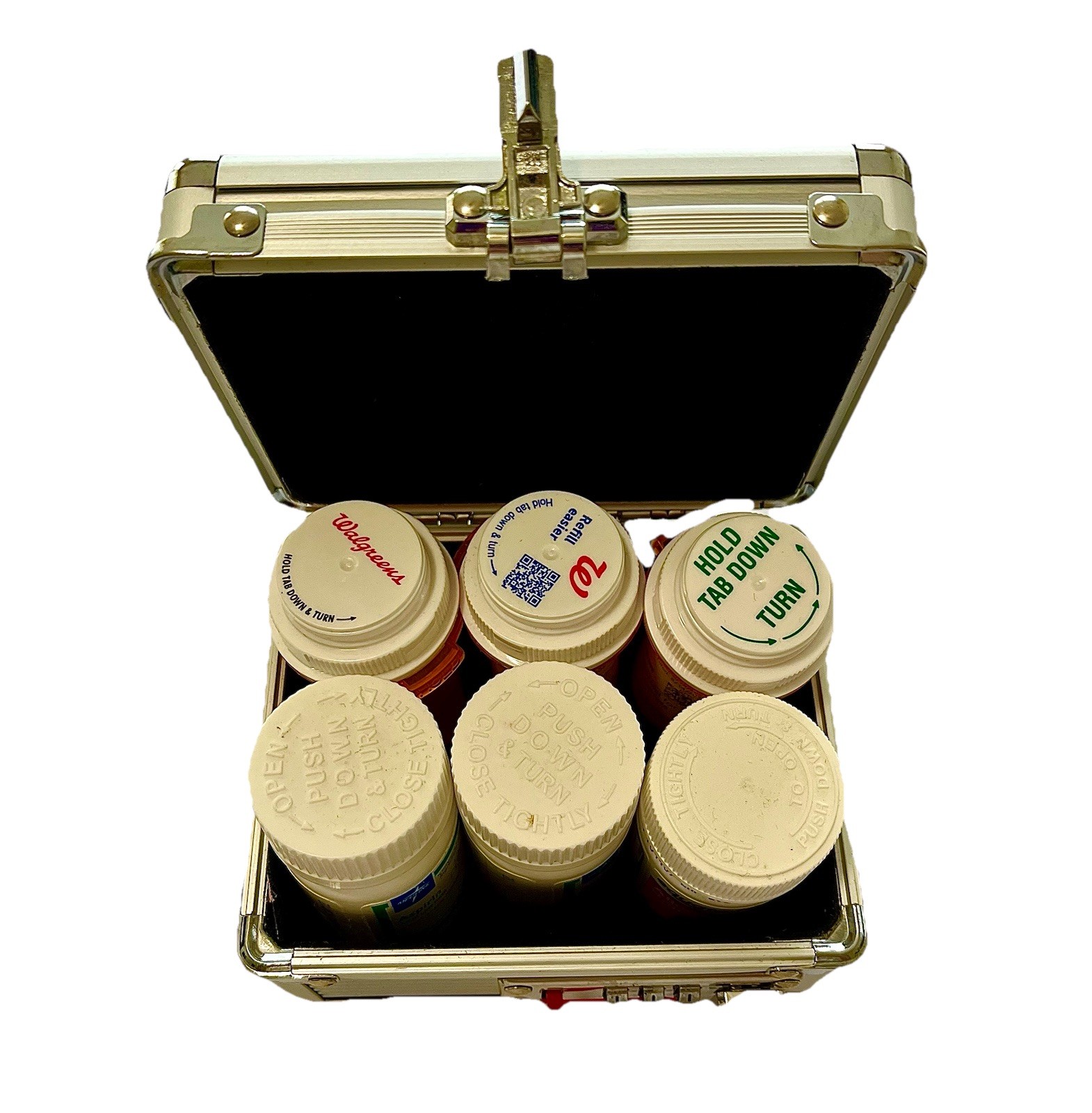 Medicine, Safe (Mini) – Combination Locks – Crome Handle- Felt Black Lining￼￼￼￼￼