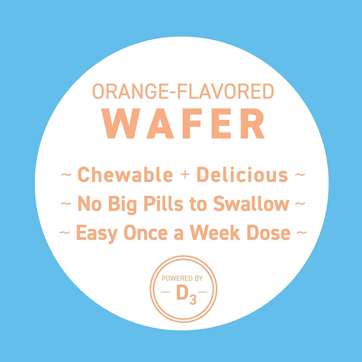 Replesta 50,000 IU Vitamin D3, Chewable Wafer, Natural Orange Flavor, 4 ct, 1 pk