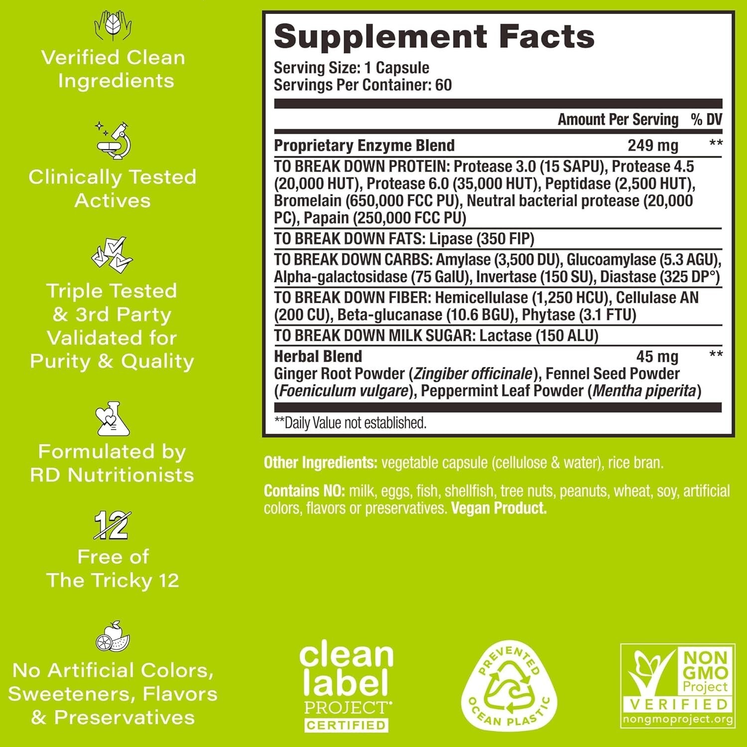 Pack of 2- HUM Flatter Me Digestive Enzymes Bloating Supplement Free Shipping US