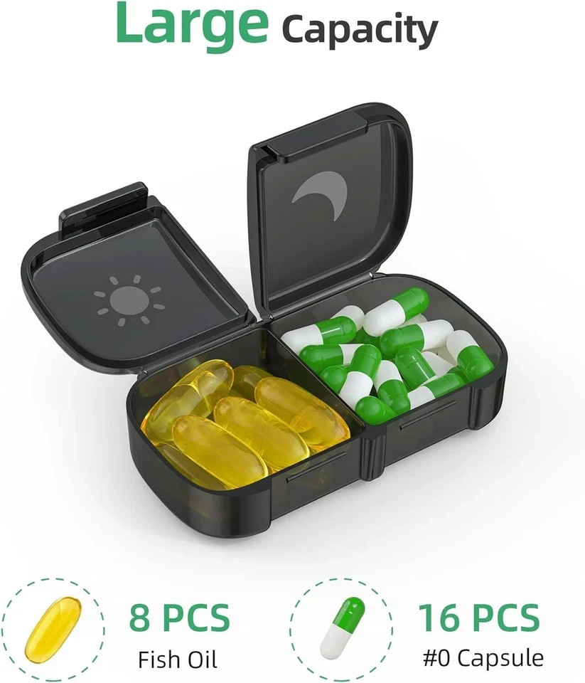 Weekly Pill Box Organizer 7 Day Medicine Storage Case 2 Times a Day Daily AM PM
