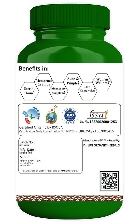 4x Dr. JPG Organic ISO & GMP Certified Ashoka Bark Vegetarian Capsule