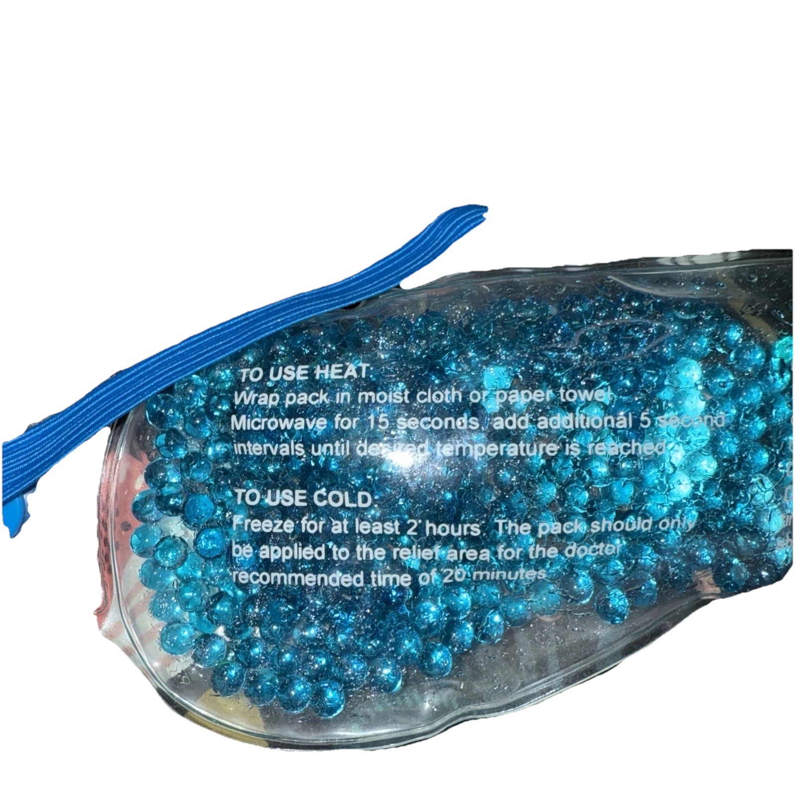 NEW Reusable Gel Bead Eye Mask Hot & Cold stretch strap