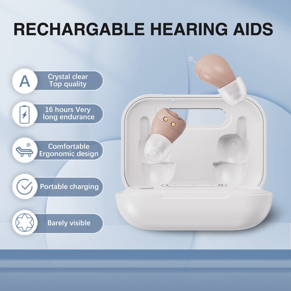 JINGHAO Hearing aids FOR Elderly hearing loss, ITE Amplifier US LOCAL